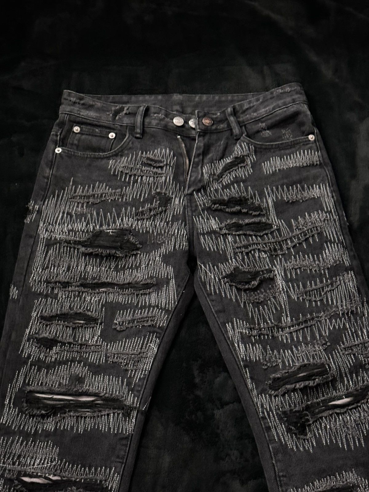 Other Black distressed denim 1:1 pair Size US 31 - 4 Thumbnail