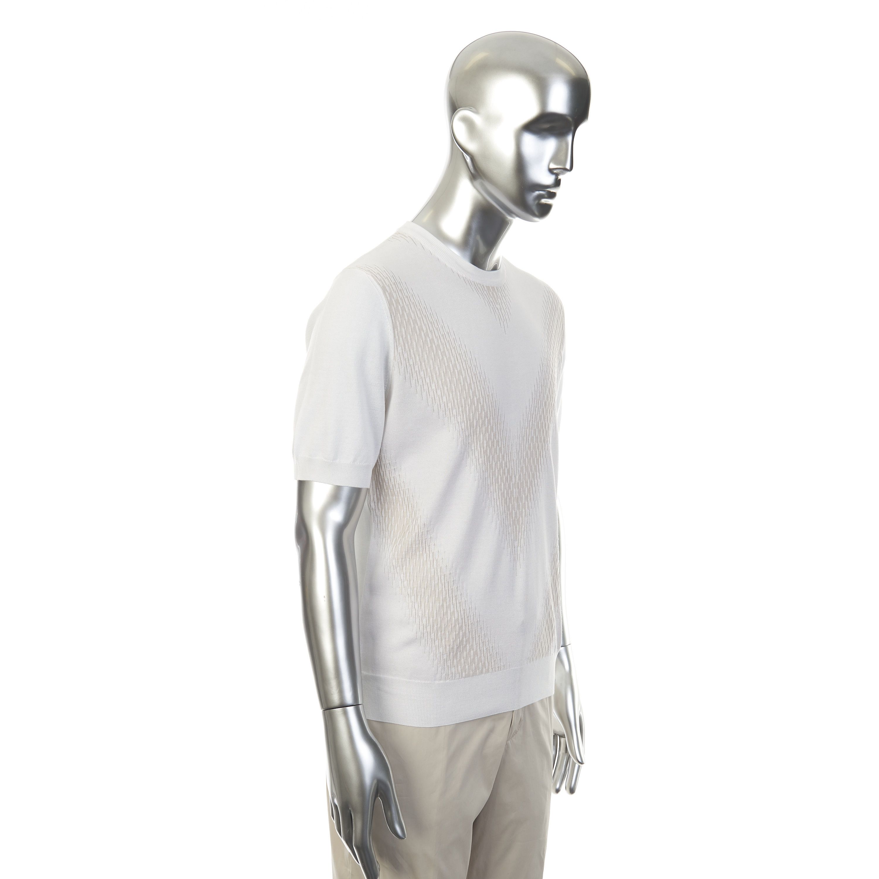 Zilli Beige Casual Short Sleeves Sweater with V Patern Size US M / EU 48-50 / 2 - 4 Thumbnail