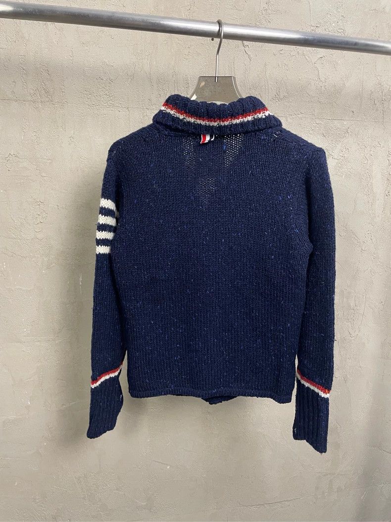 Thom Browne Thom Browne Blue and green colored woolen cardigan Size US XS / EU 42 / 0 - 2 Thumbnail