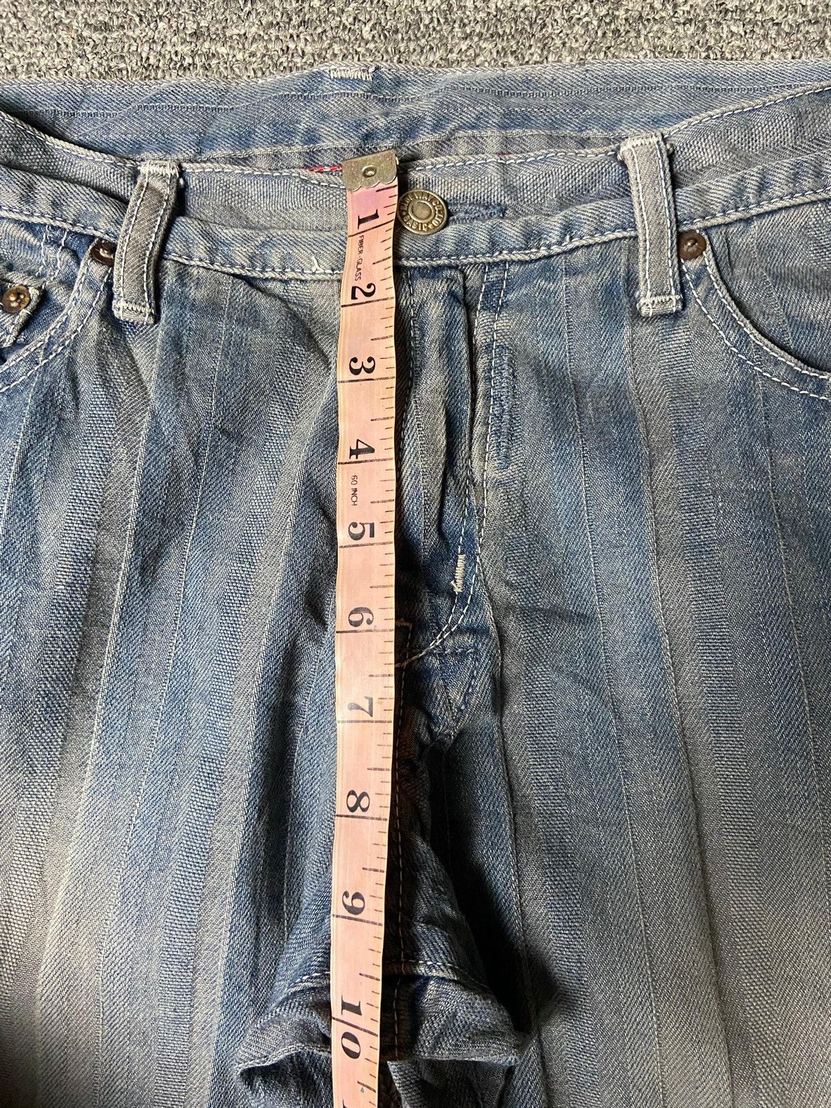 Japanese Brand Blue Way Modern Vintage Crinkled Straight Cut Jeans (165) Size US 33 - 7 Thumbnail