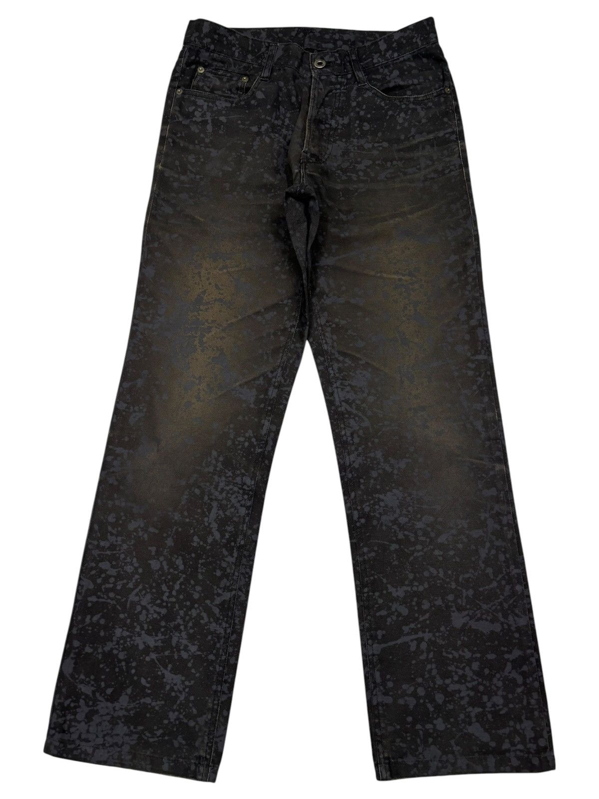 Number (N)ine × atmos Black x White SPLATTER DENIM jeans number 