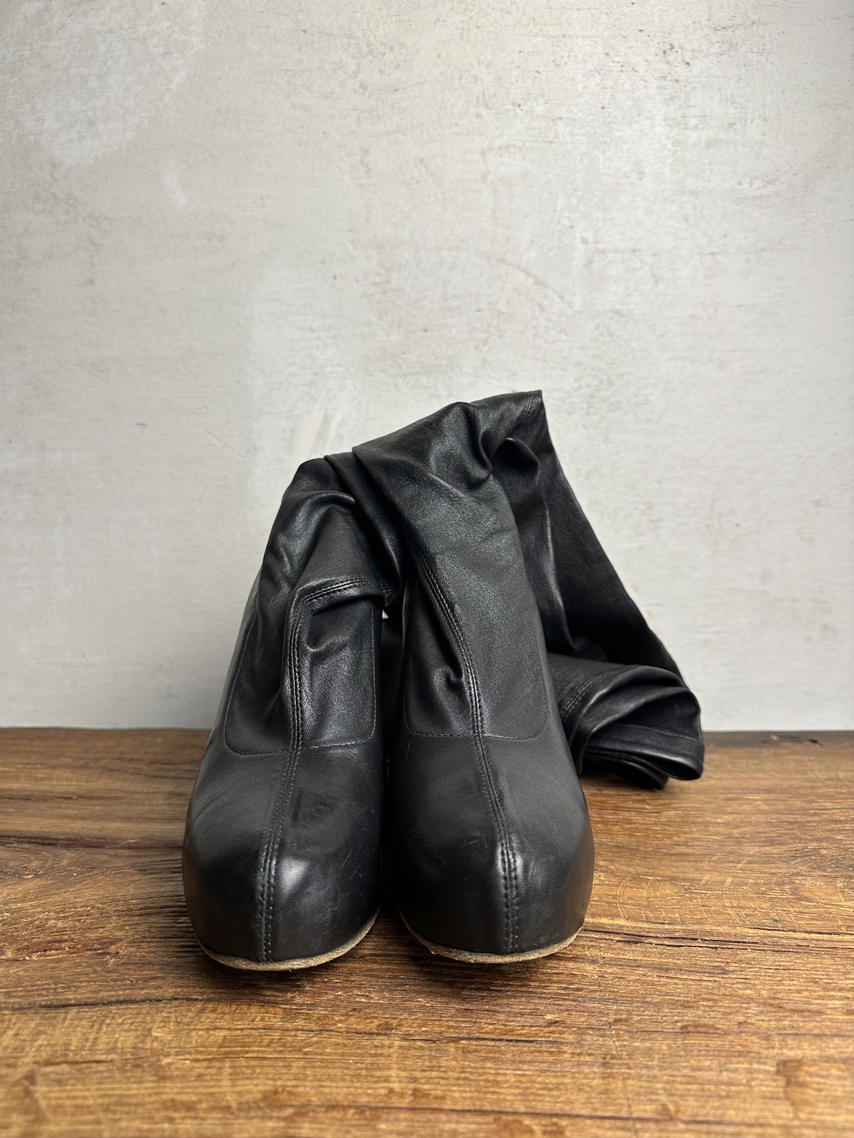 Maison Margiela MAISON MARTIN MARGIELA Leather Wedge Thigh Boots Size US 6 / IT 36 - 5 Thumbnail