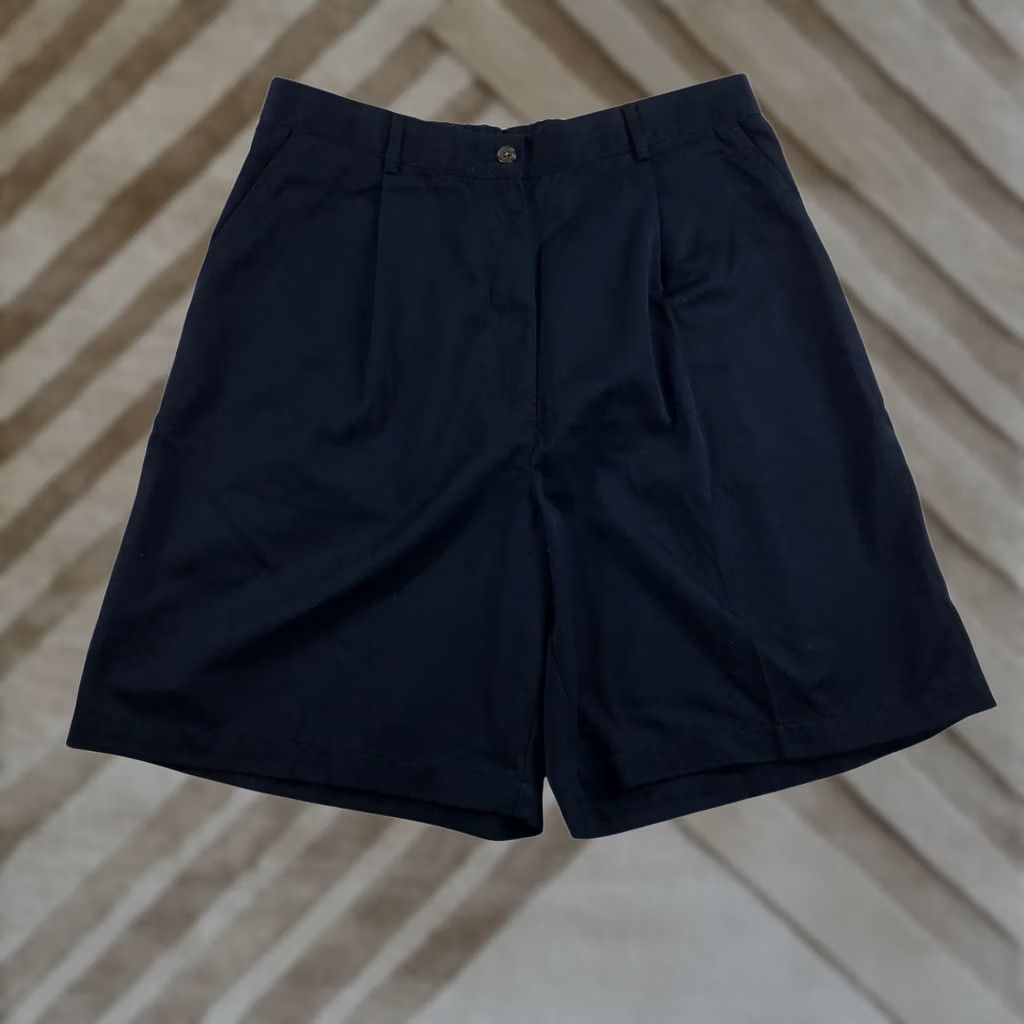 Vintage LL Bean Women Navy Blue Pleated Walking Shorts Size 16 Cotton Blend Size 24" / US 00 / IT 34 - 1 Thumbnail