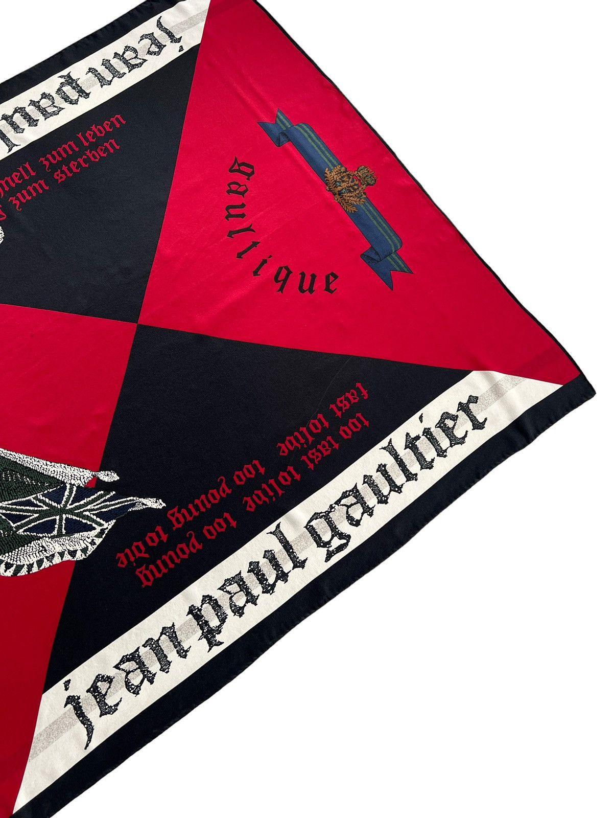 Jean Paul Gaultier Vintage JPG ‘Too Fast To Live, Too Young To Die” Silk Scarf Size ONE SIZE - 3 Thumbnail