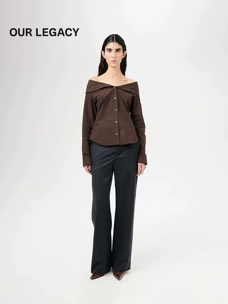 Our Legacy Our Legacy size36 Dark brown coarse silk shirt Size S / US 4 / IT 40 - 2 Thumbnail