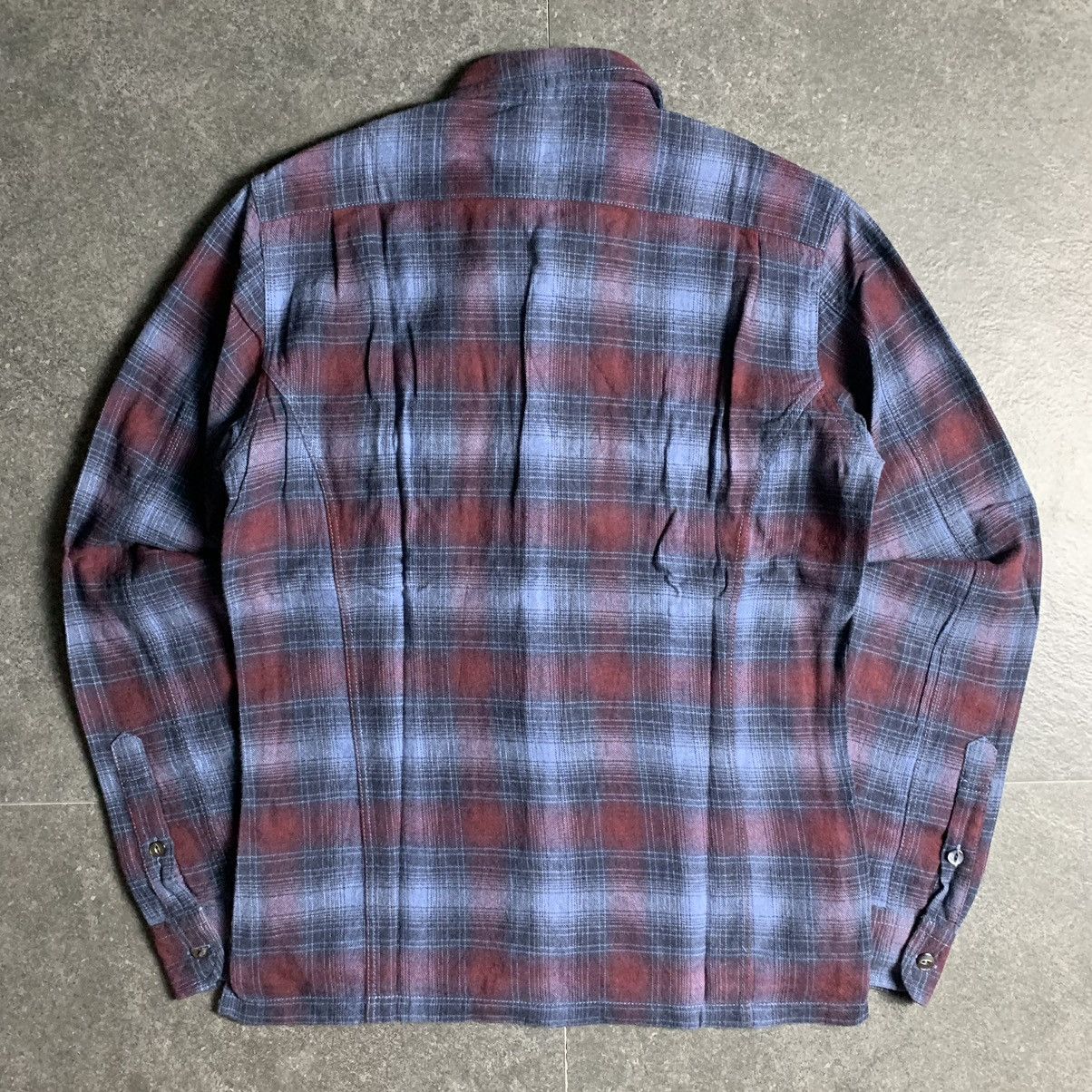 5351 POUR LES HOMMES × Japanese Brand 2000s 5351 Pour Les Hommes Shadow Plaid Shirt Size US S / EU 44-46 / 1 - 10 Thumbnail