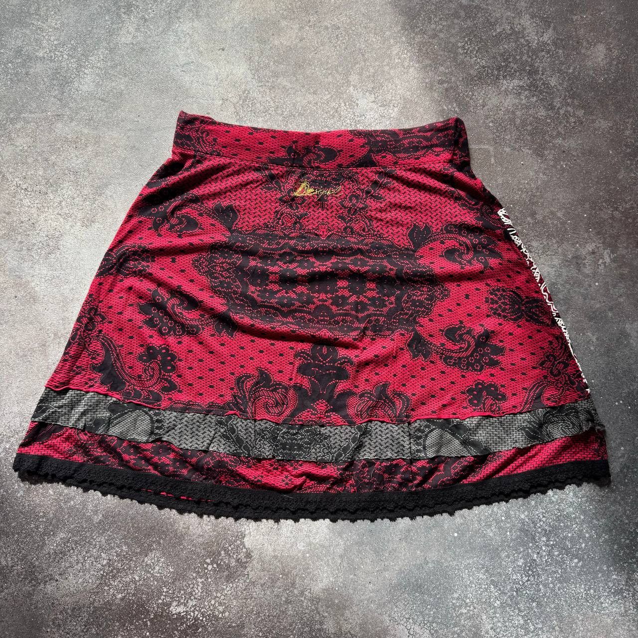 Desigual × Japanese Brand Y2K Desigual Vintage Avant Garde Floral Skirt Size 30" / US 8 / IT 44 - 4 Thumbnail