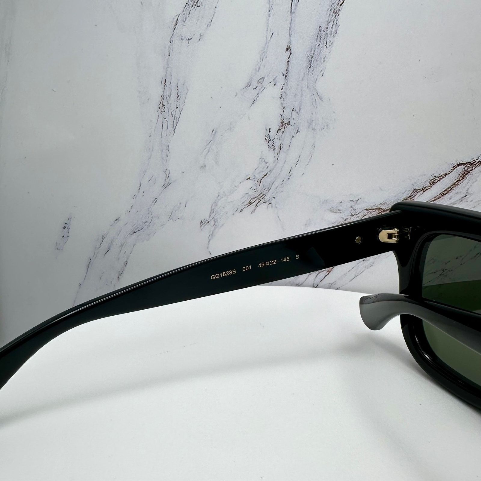 Gucci New GUCCI Sunglasses Black & Gold GG Logo Square Round Size ONE SIZE - 7 Thumbnail