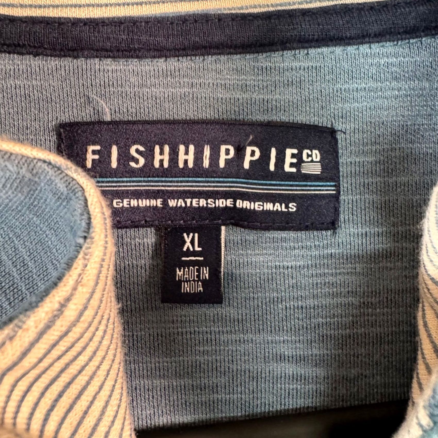 Vintage Fish Hippie Mens XL Blue Heather Quarter Zip Pullover Long Sleeve Performance Tee Size US XL / EU 56 / 4 - 3 Thumbnail