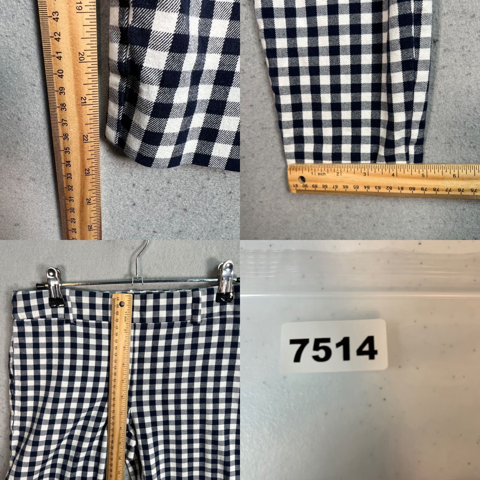 J.Crew J.Crew Winnie Pant Navy White Gingham Cotton Blend Womens Slim Fit Size 2 Pants Size 26" / US 2 / IT 38 - 8 Thumbnail