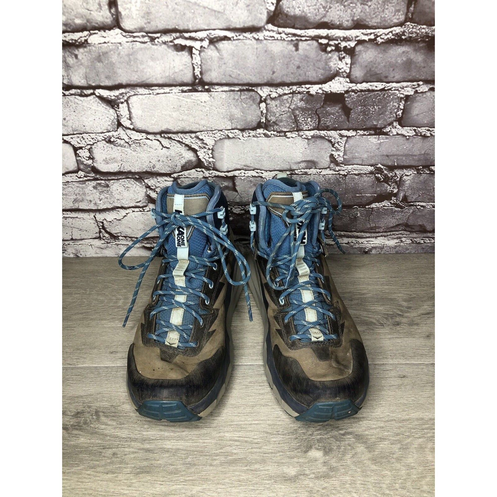 Hoka Men's Hoka One One Kaha GTX Gore-Tex Blue & Gray Mid Hiking Size US 8 / IT 38 - 16 Thumbnail