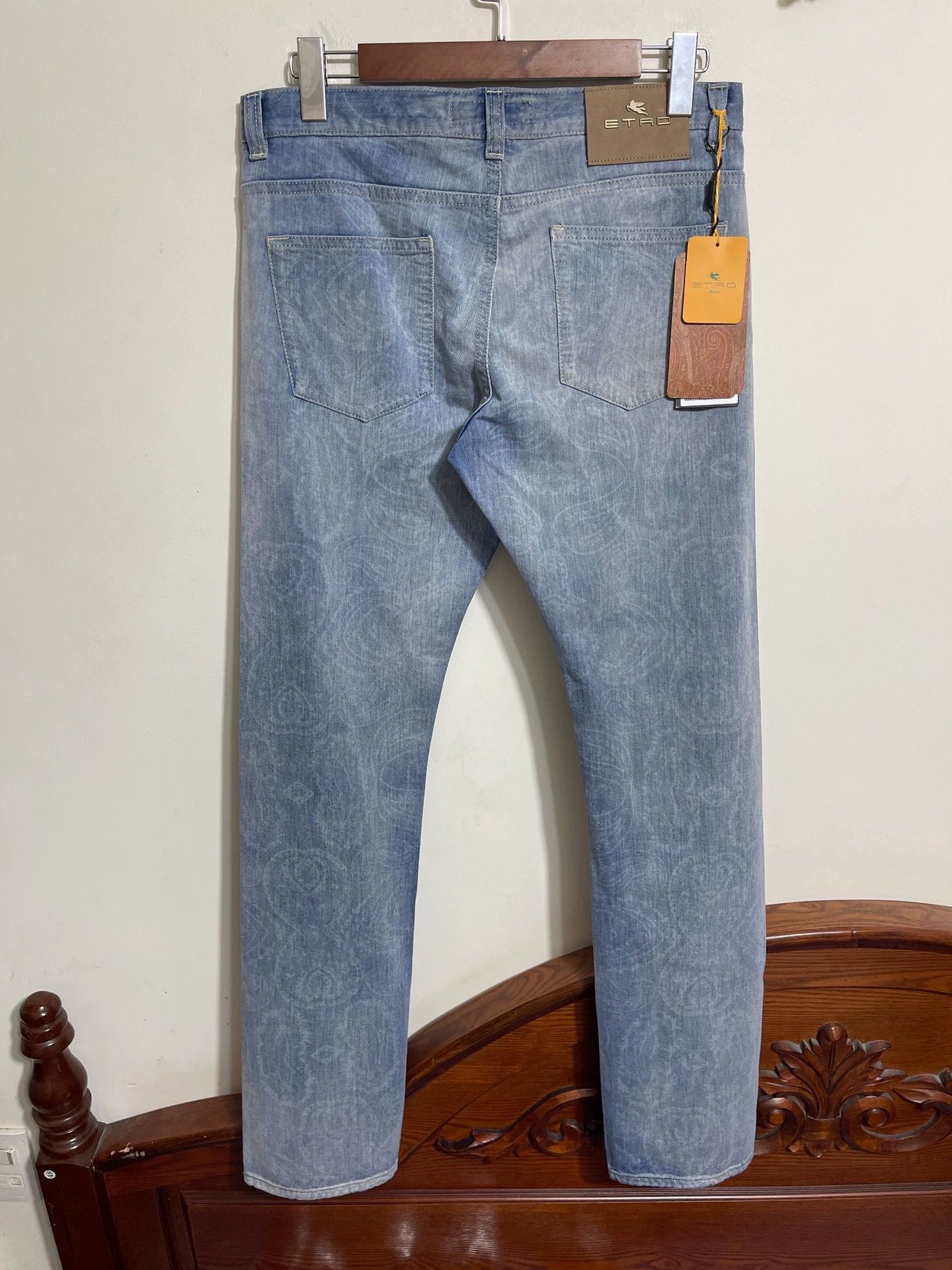 Etro Etro Cashew Pattern Mid-Waist Slim Fit Jeans 32W Size US 32 / EU 48 - 2 Thumbnail
