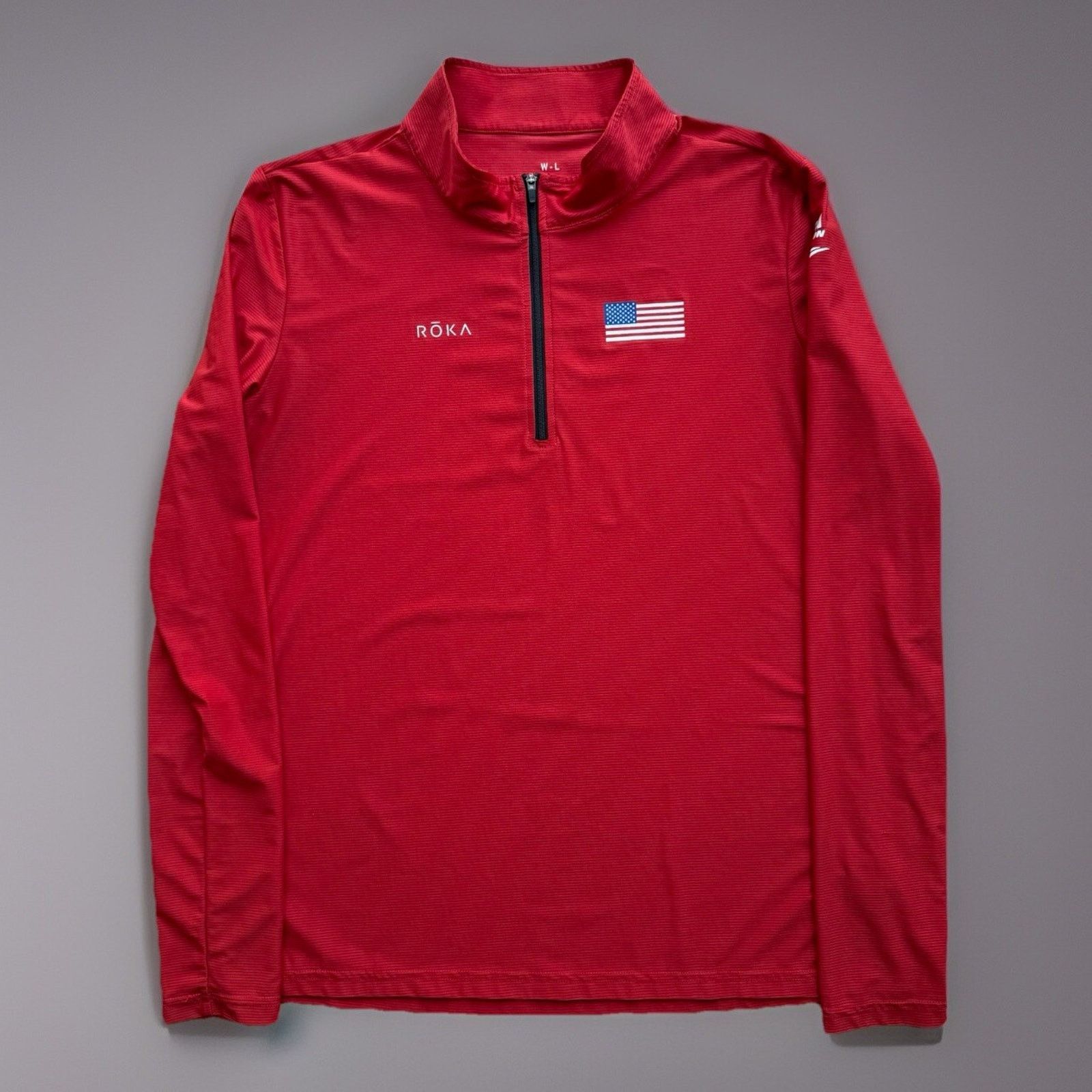 Other Roka 1/4 Zip Pullover Women's Large Red Lightweight USA Size L / US 10 / IT 46 - 1 Thumbnail