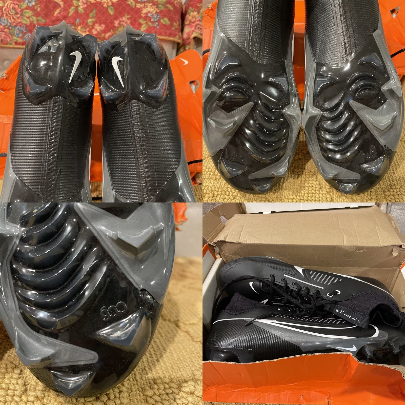 Nike Nike Vapor Edge Pro 360 2 Football Cleats Mens 14 Black White DA5456-010 Size US 13 / EU 46 - 10 Thumbnail