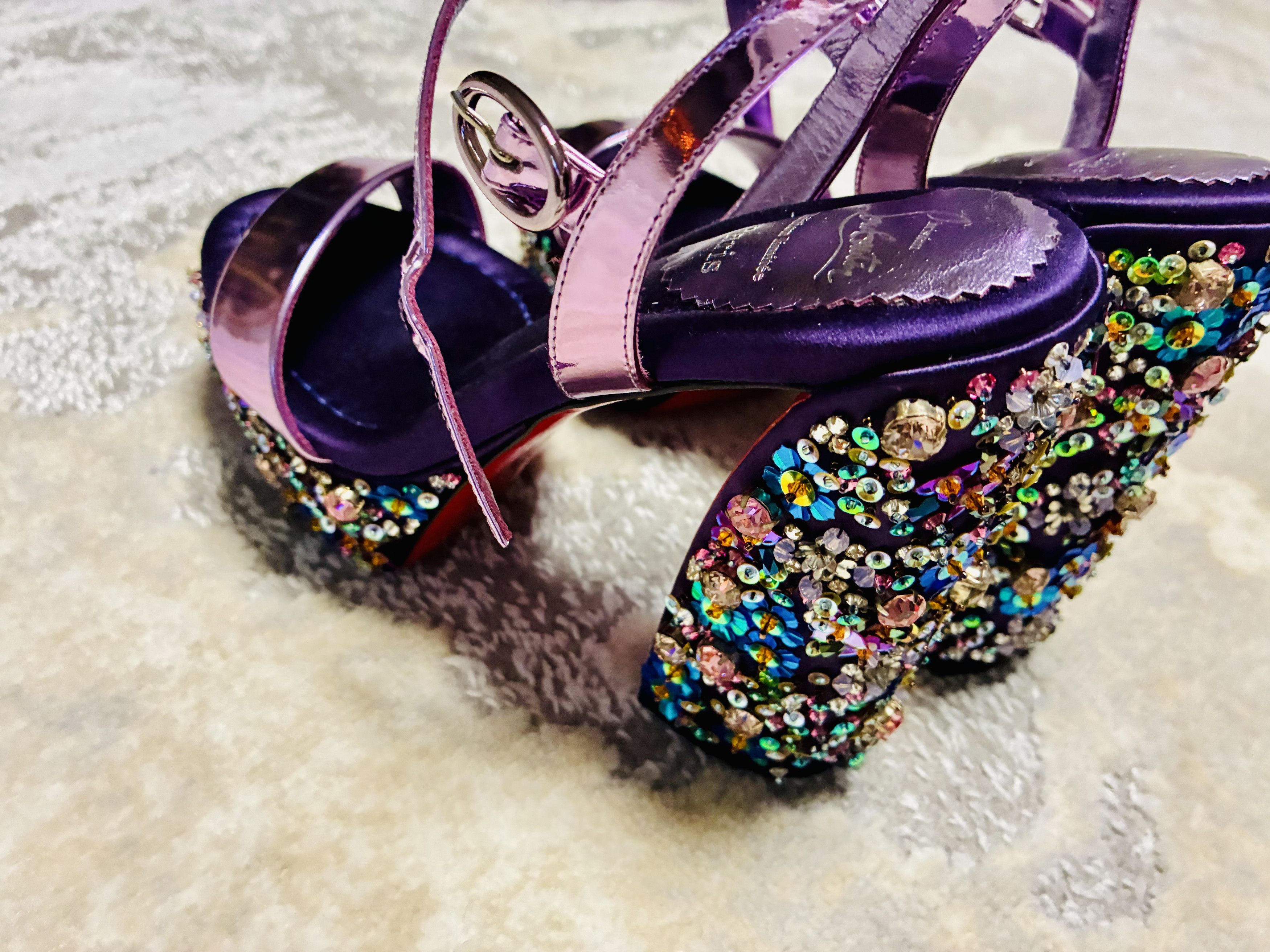 Christian Louboutin Christian Louboutin Movida Jane Platform Jeweled 35.5 Size US 8 / IT 38 - 8 Thumbnail