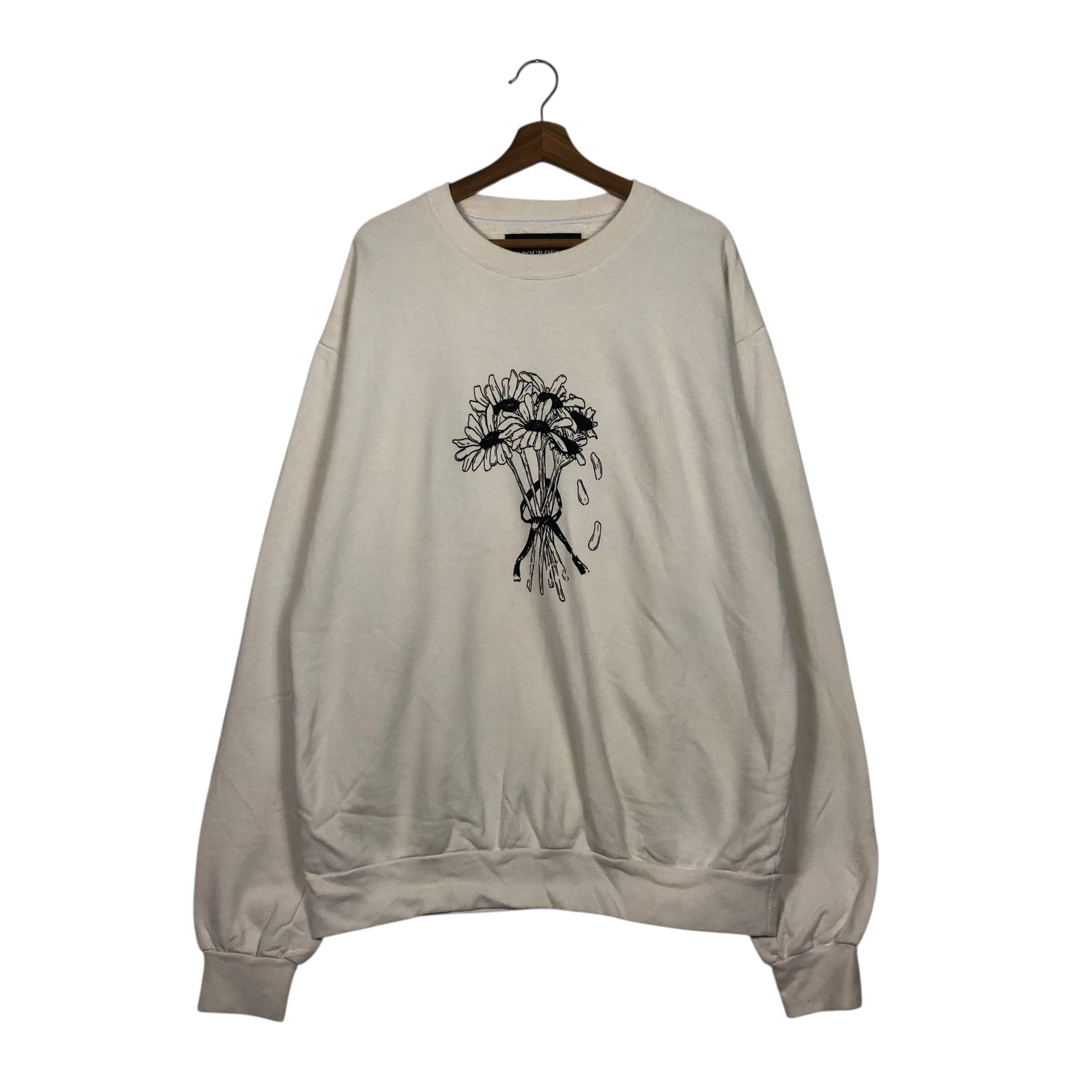 Japanese Brand 📌Vintage Sweatshirt Labour Of Love Big Logo Flower Design Size US L / EU 52-54 / 3 - 2 Thumbnail