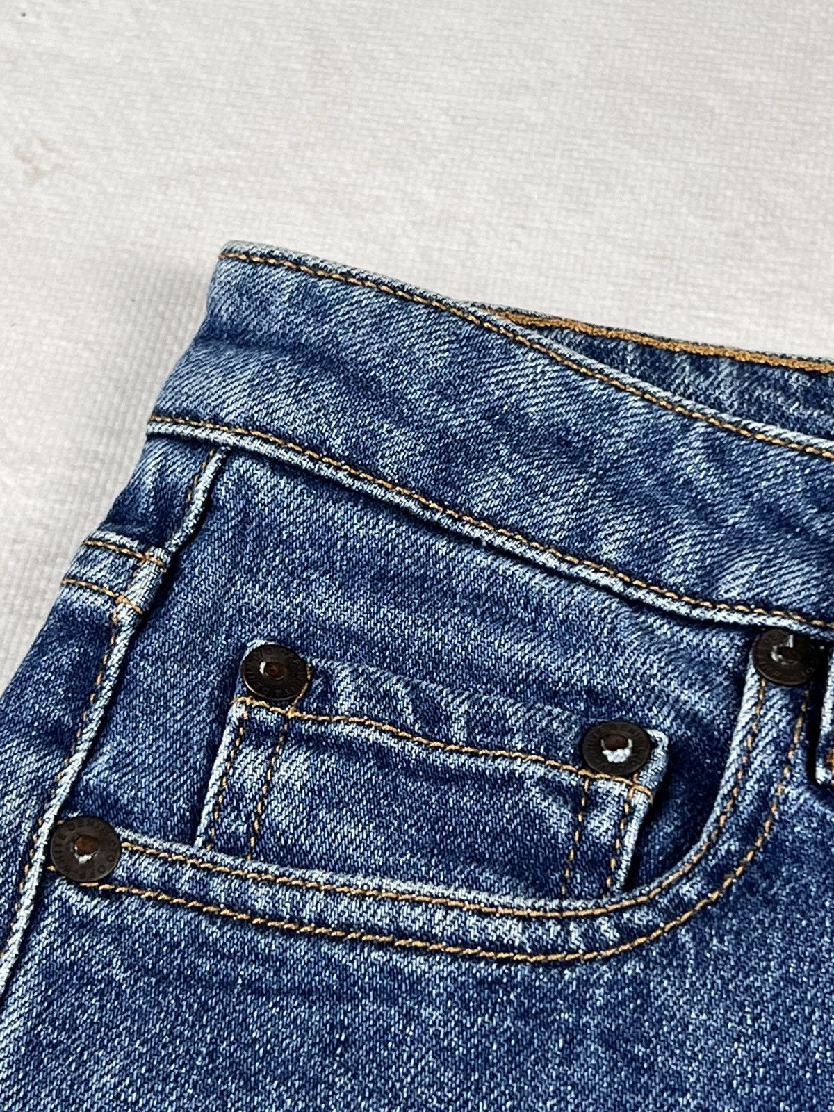 Le Grande Bleu (L.G.B.) × Off-White × Vintage Avant Garde Japanese Denim Off-White Luxury Streetwear Y2k Size US 27 - 7 Thumbnail