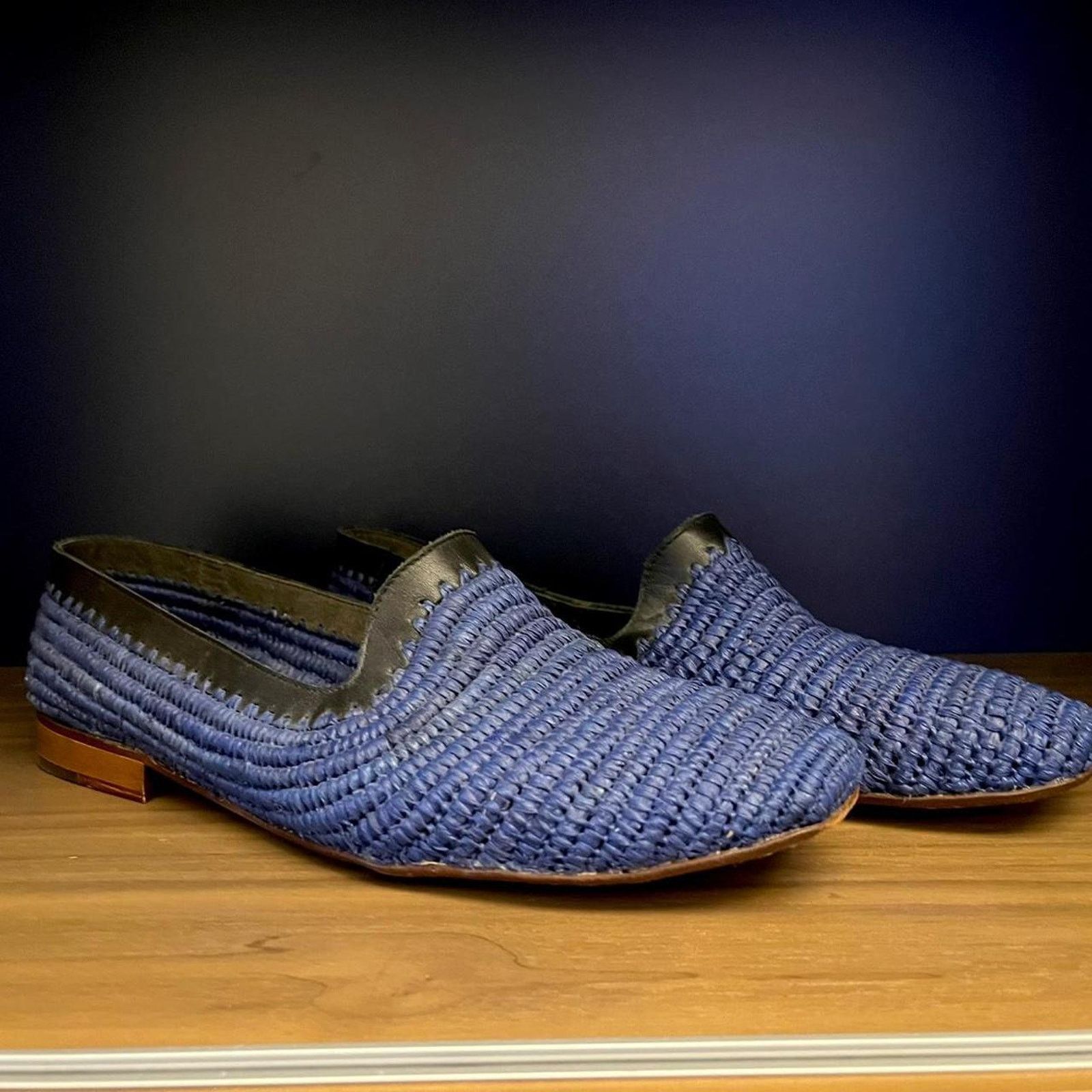 Casablanca Handmade italian woven blue loafers Size US 9.5 / EU 42-43 - 1 Thumbnail