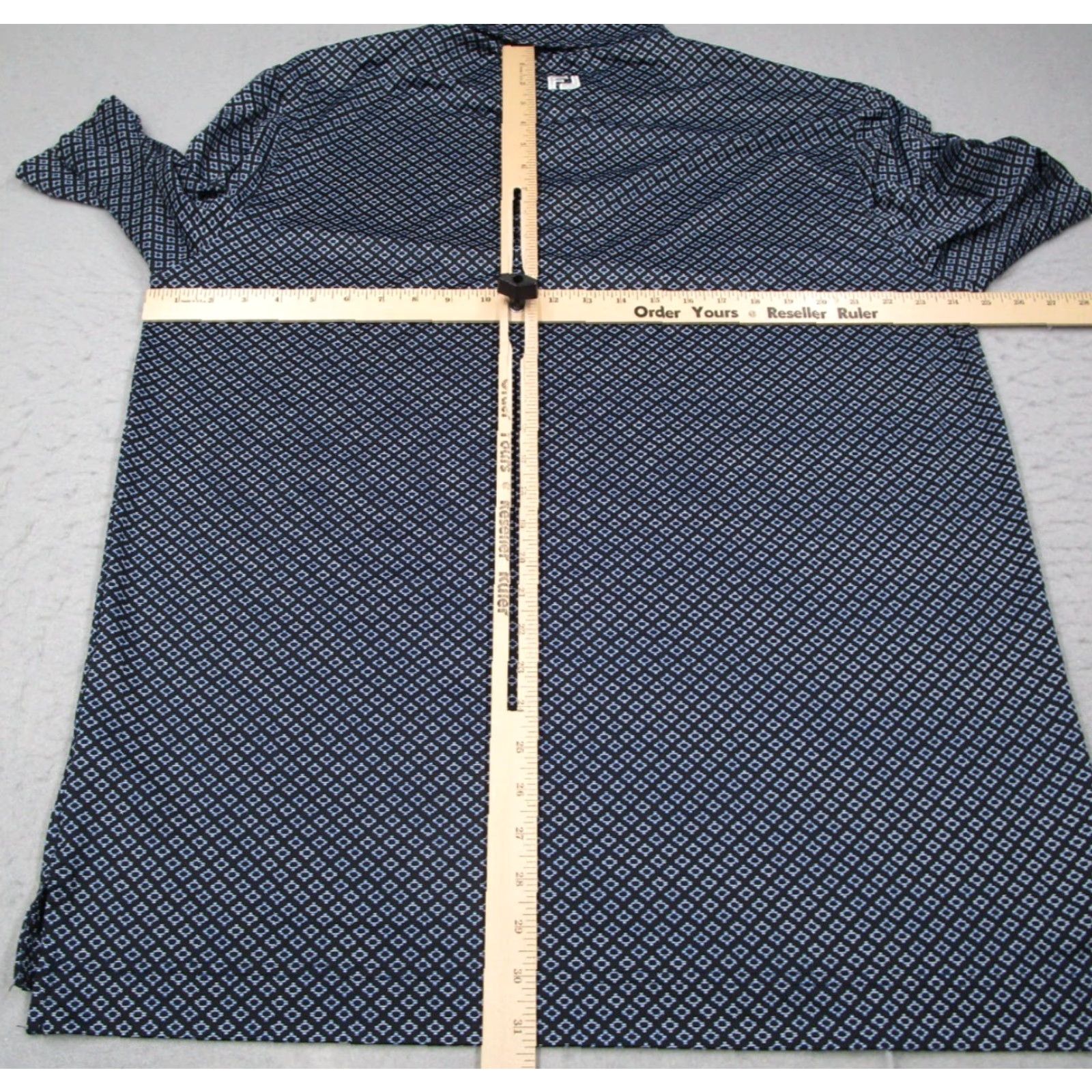 Footjoy FootJoy Polo Shirt Mens XL Blue Performance Golf Short Sleeve Abstract Geometric Logo Comfort Size US XL / EU 56 / 4 - 5 Thumbnail