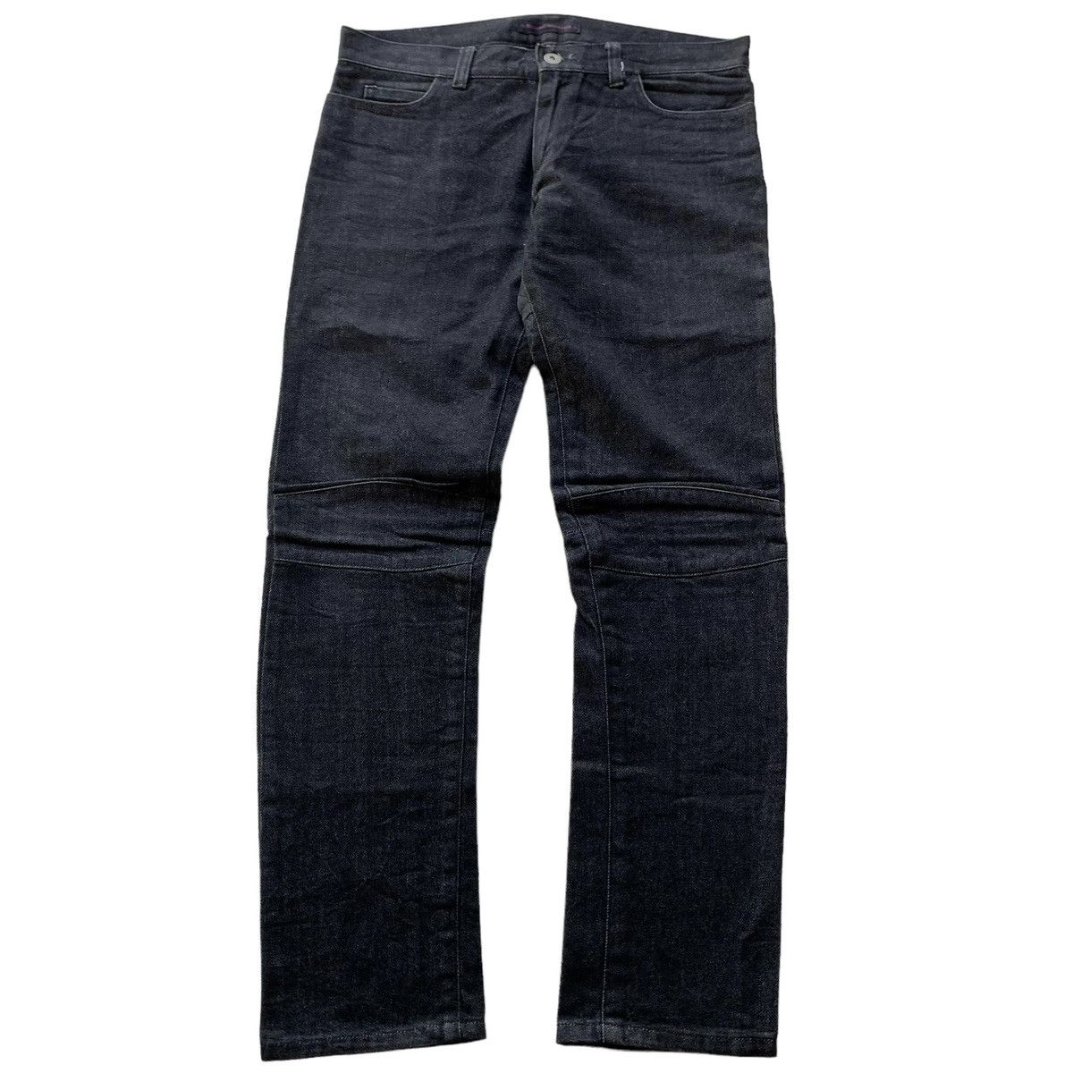 Japanese Brand 1990s - Shinichiro Arakawa Mix Leather Biker Denim Size US 32 / EU 48 - 6 Thumbnail