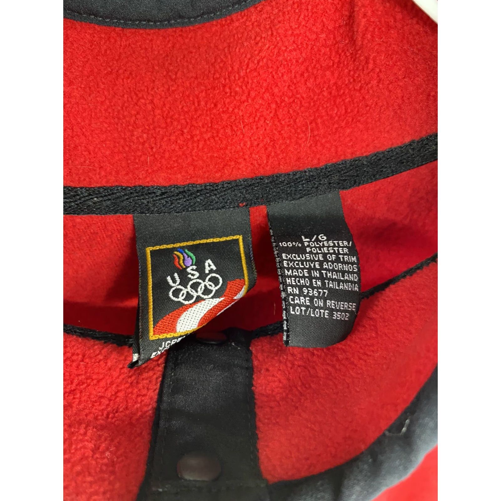JCPenney VINTAGE USA Olympics Mens Red Pullover Jacket JC Penney 1/4 Snap SZ L Size US L / EU 52-54 / 3 - 2 Thumbnail