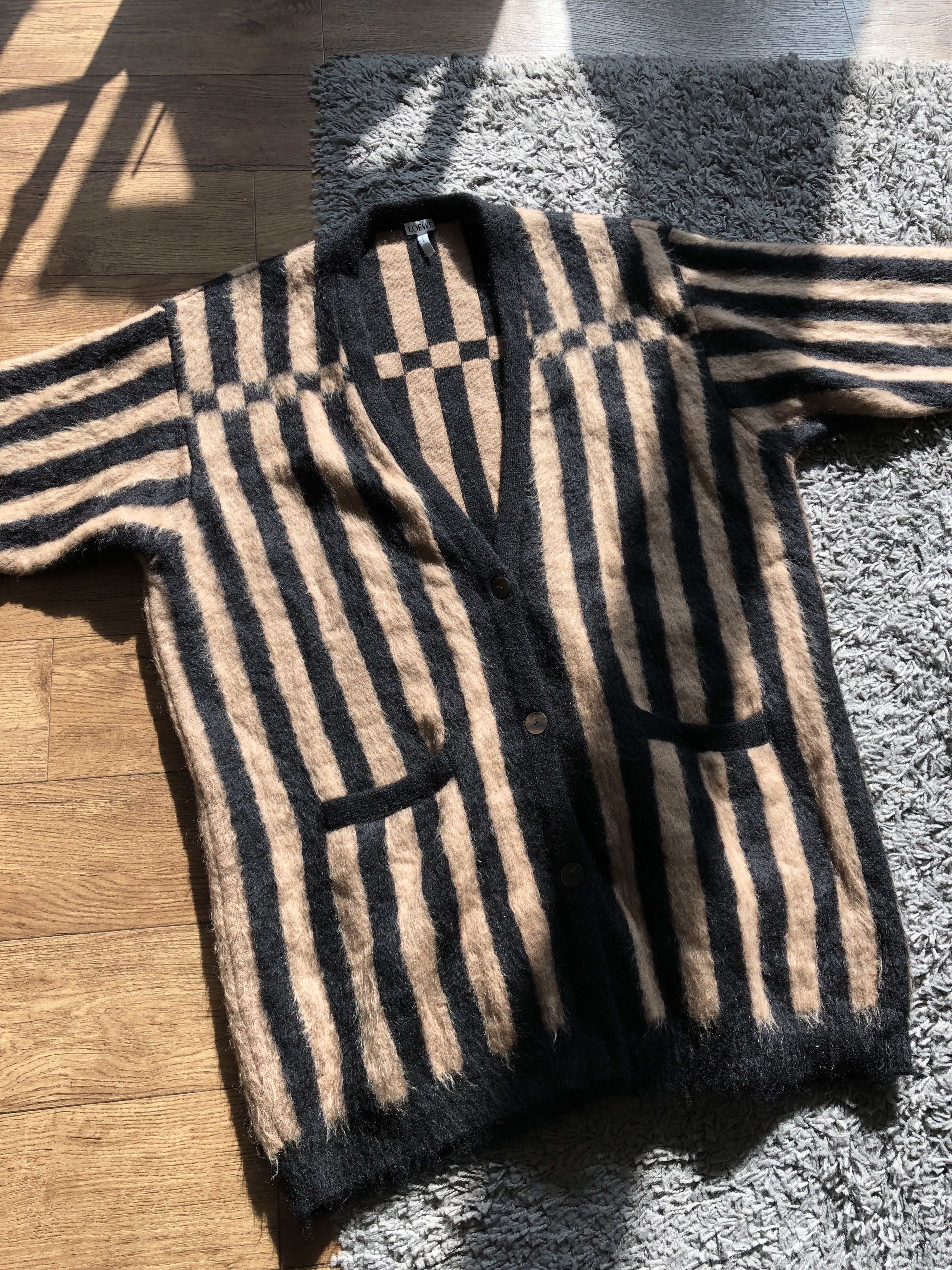 Loewe LOEWE Mohair Striped Oversized Cardigan Size US L / EU 52-54 / 3 - 4 Thumbnail