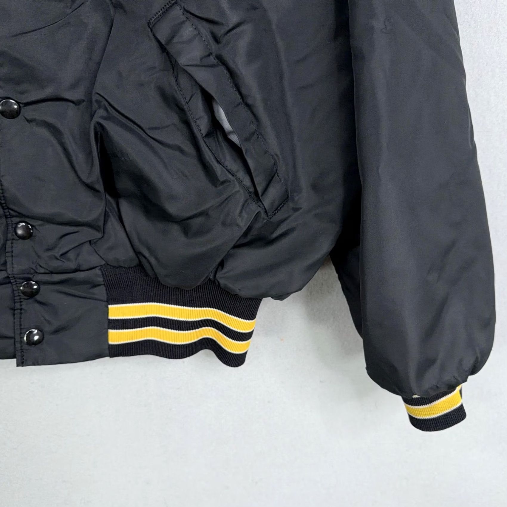 Dunbrooke VINTAGE Dunbrooke Satin Varsity Jacket XL Black Mens 90s L'Anse Creuse North USA Size US XL / EU 56 / 4 - 3 Thumbnail