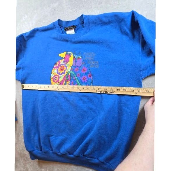 Vintage VINTAGE Laurel Burch Sweatshirt Woman L Blue Graphic Print Cat Dog Art Crew Neck Pullover All Seasons Size L / US 10 / IT 46 - 5 Thumbnail
