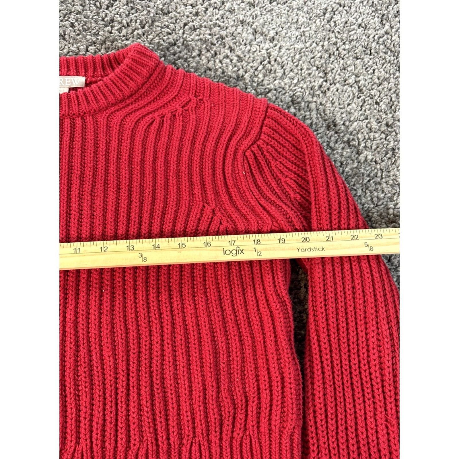 J.Crew J.Crew Sweater Womens M Red Cable Knit Pullover Fisherman Crewneck Winter Casual Mens? Size M / US 6-8 / IT 42-44 - 3 Thumbnail