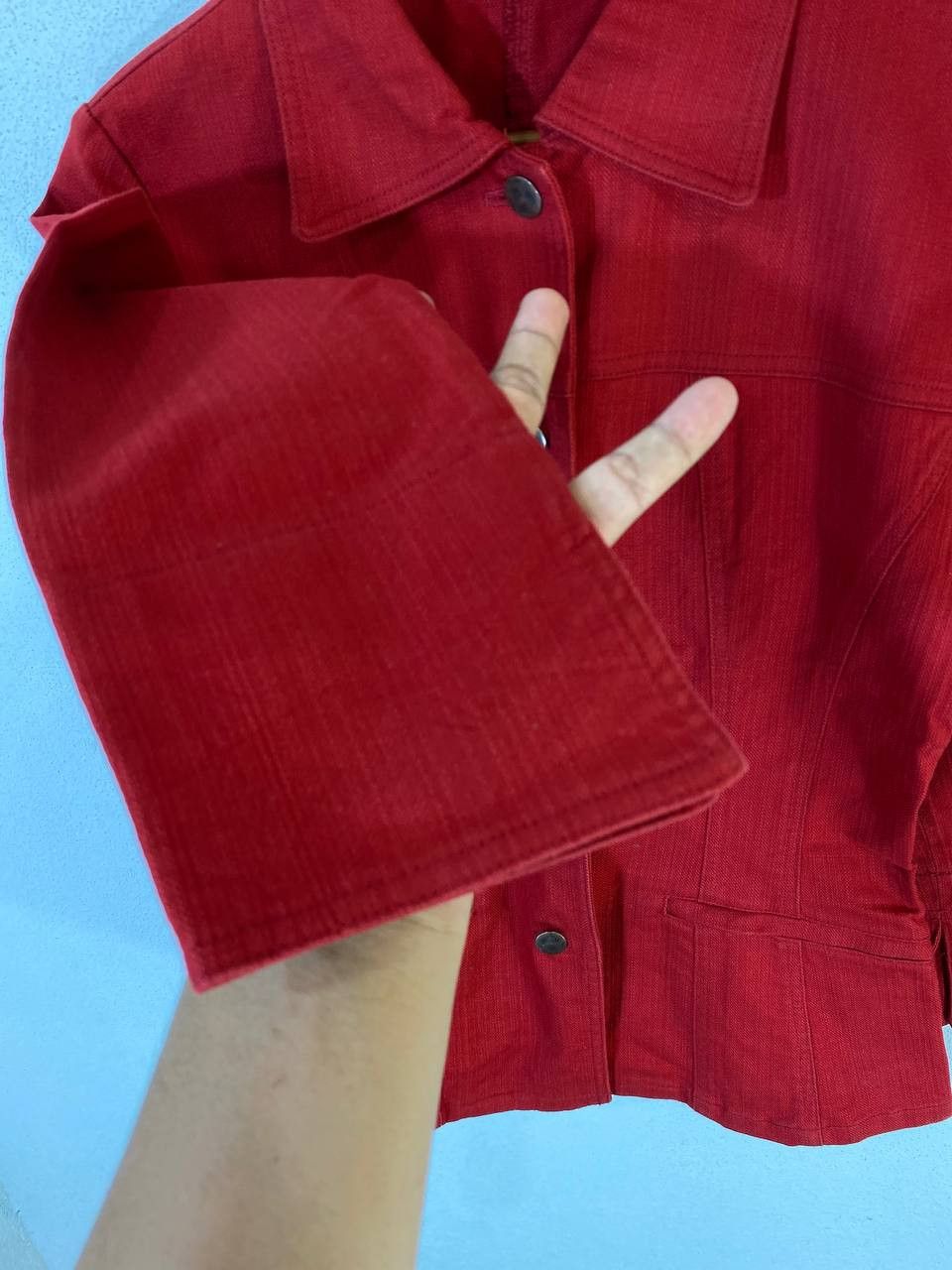 George × Japanese Brand george rech red denim jacket made in japan nice design Size S / US 4 / IT 40 - 8 Thumbnail