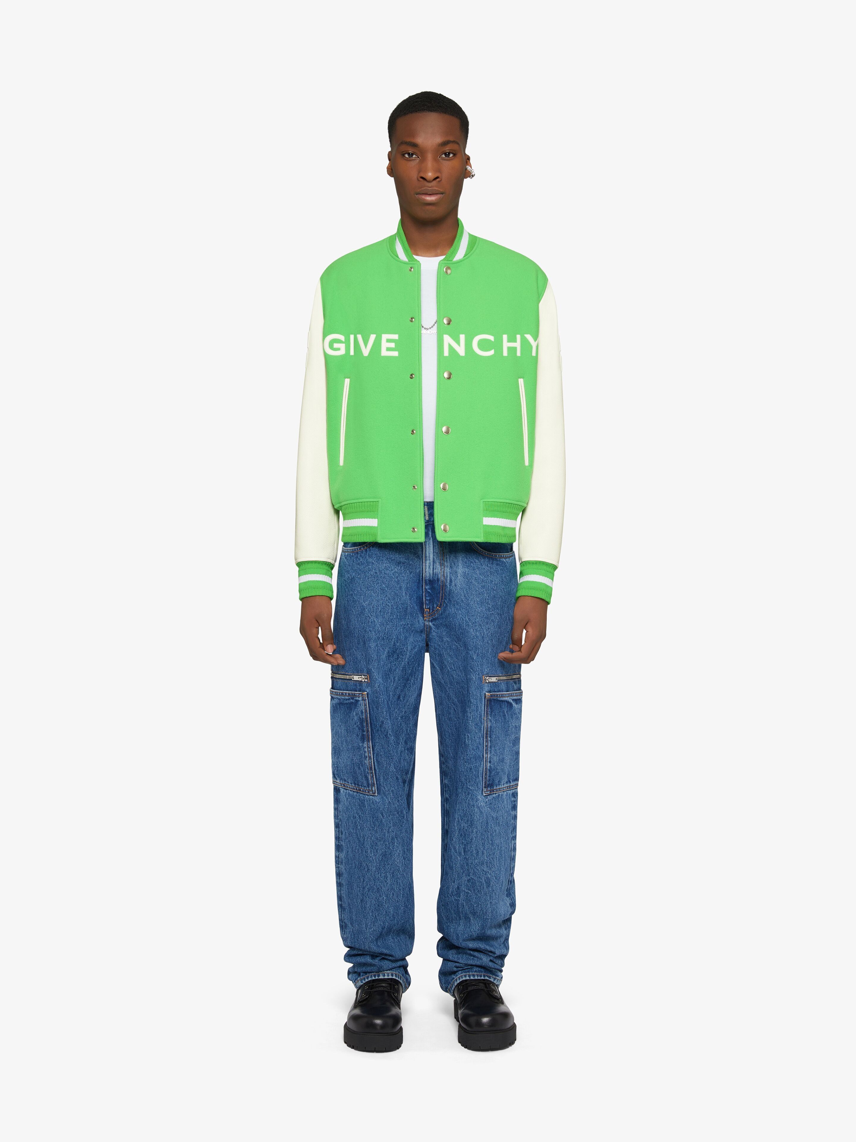 Givenchy o1w1db10325 Mix Material Varsity in Bright Green Size US XL / EU 56 / 4 - 3 Thumbnail
