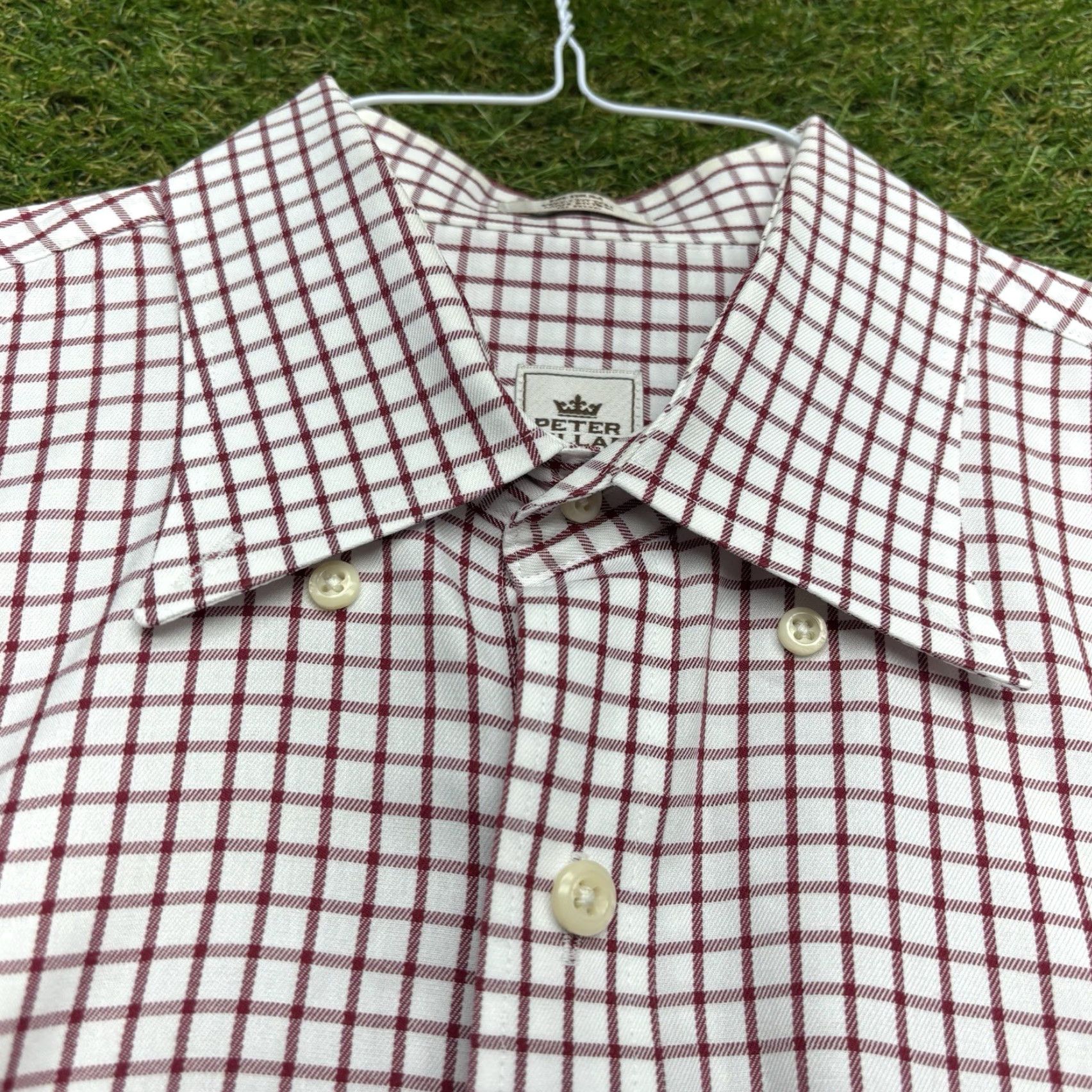 Peter Millar Peter Millar Button-Up Shirt Mens Medium White Plaid Long Sleeve Preppy Casual Size 40R - 3 Thumbnail