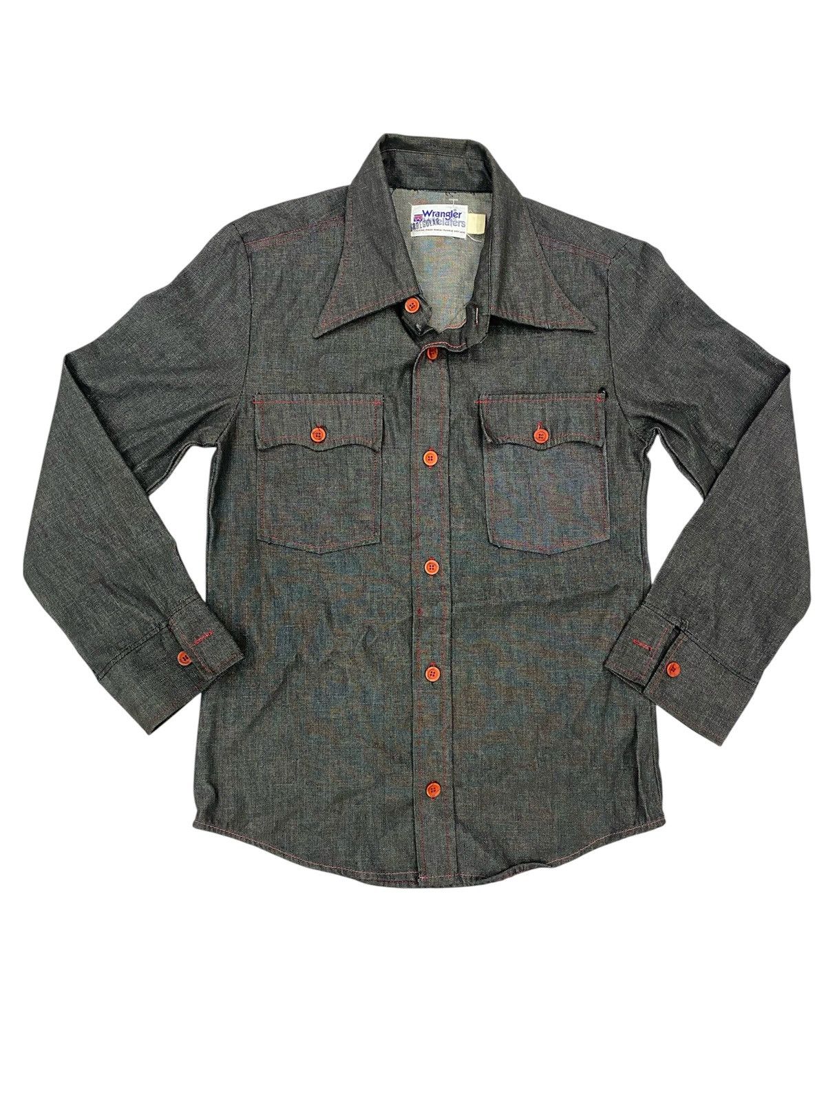 Vintage Vtg 1970s Wrangler Wrelaters denim cowboy western shirts Size US M / EU 48-50 / 2 - 1 Thumbnail