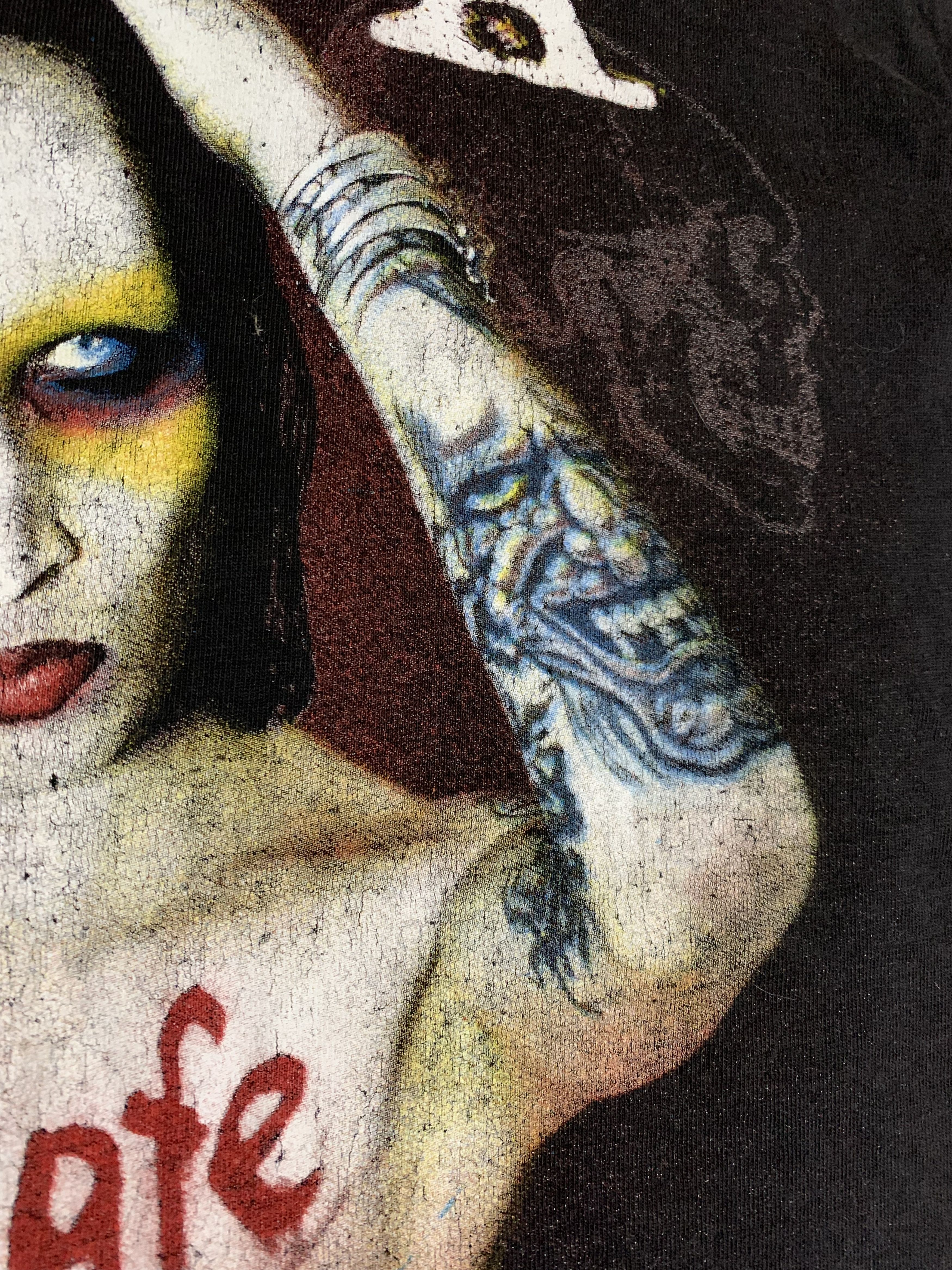 Band Tees × Vintage Vintage Marilyn Manson T Shirt Tee Unsafe Tour Crazy 90s Size US S / EU 44-46 / 1 - 7 Thumbnail
