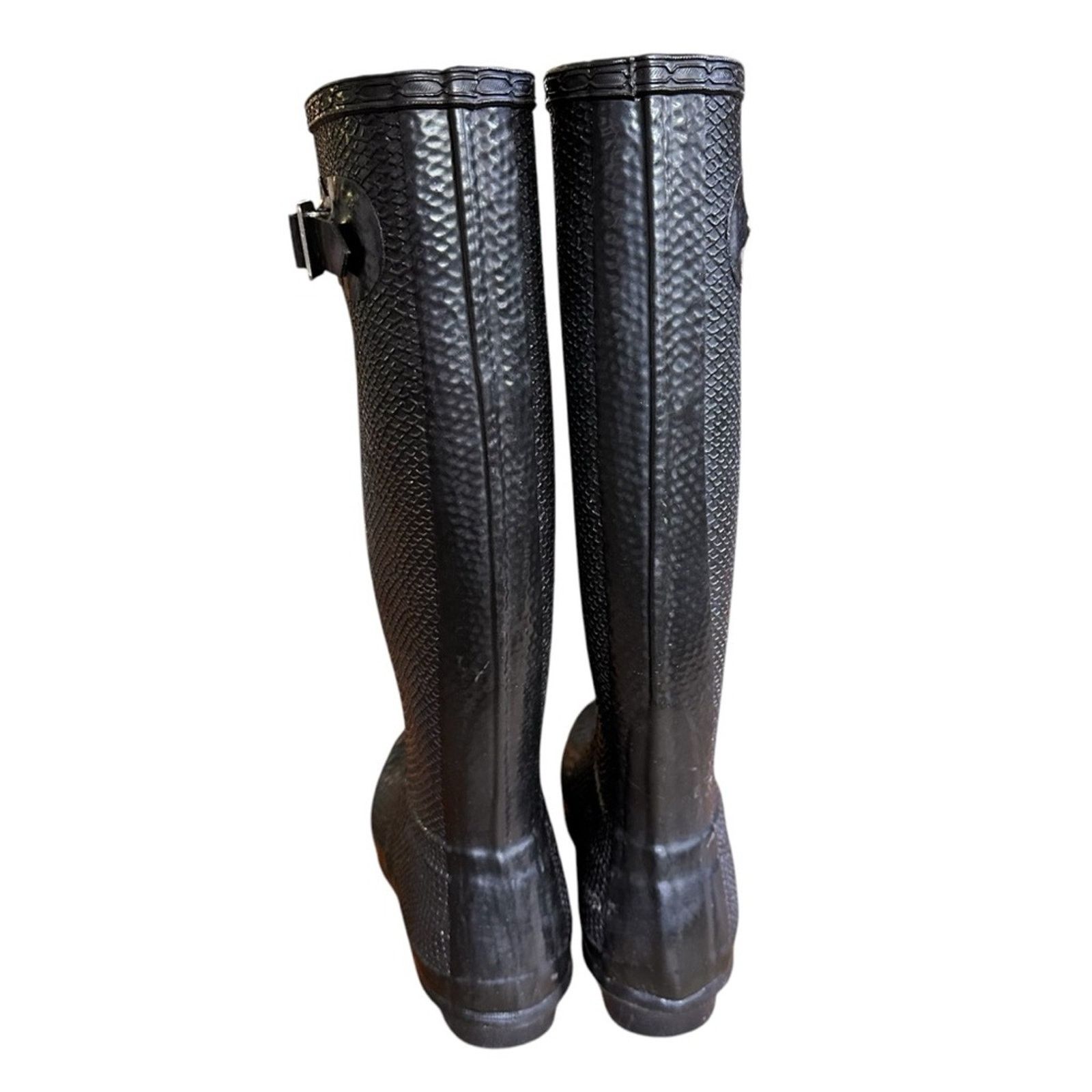 Hunter Hunter Carnaby Boa Snake Tall Rain Boots - Size 7 - Black Size US 7 / IT 37 - 6 Thumbnail