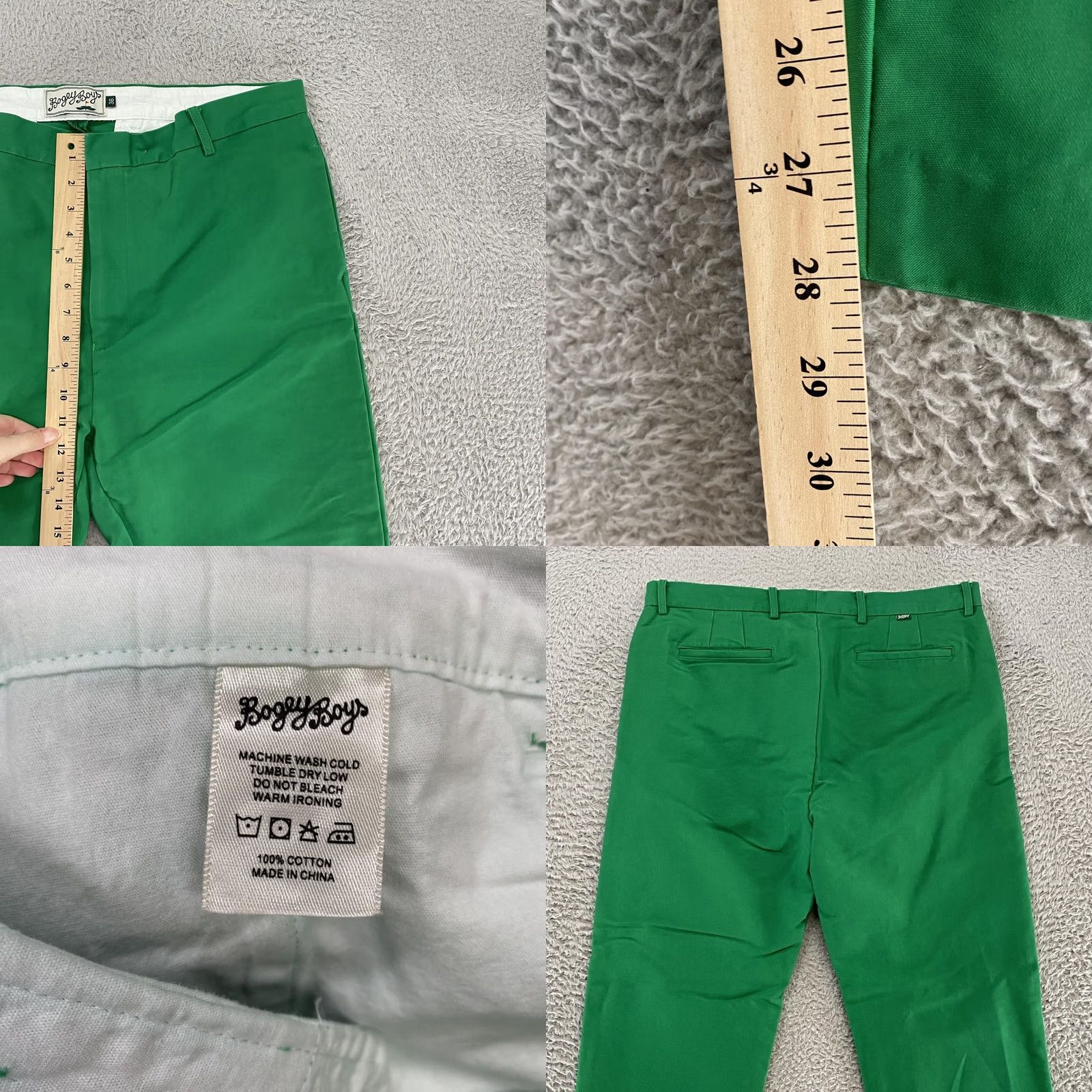 Vintage Bogey Boys Pants Mens 36 Green Chino Golf Casual Straight Leg 100% Cotton Size US 36 / EU 52 - 8 Thumbnail
