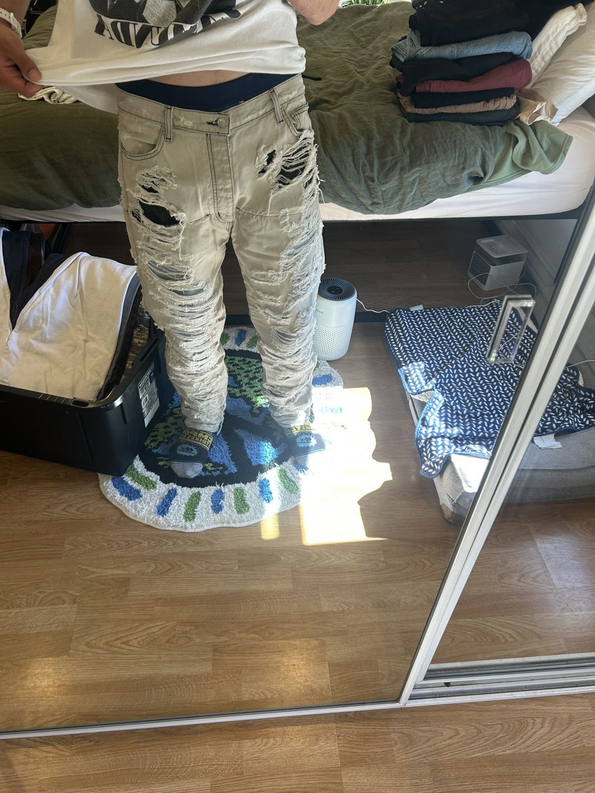 Siberia Hills Siberia hills torn jeans double layered sandgrey/blue Size US 34 / EU 50 - 6 Thumbnail