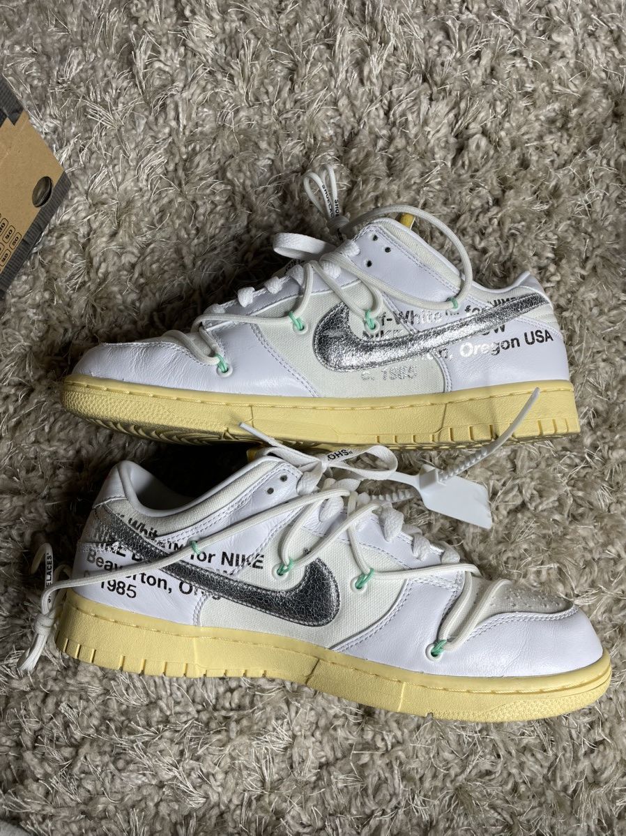 Nike × Off-White Off White Dunk Low Lot 1 of 50 Size US 9.5 / EU 42-43 - 3 Thumbnail