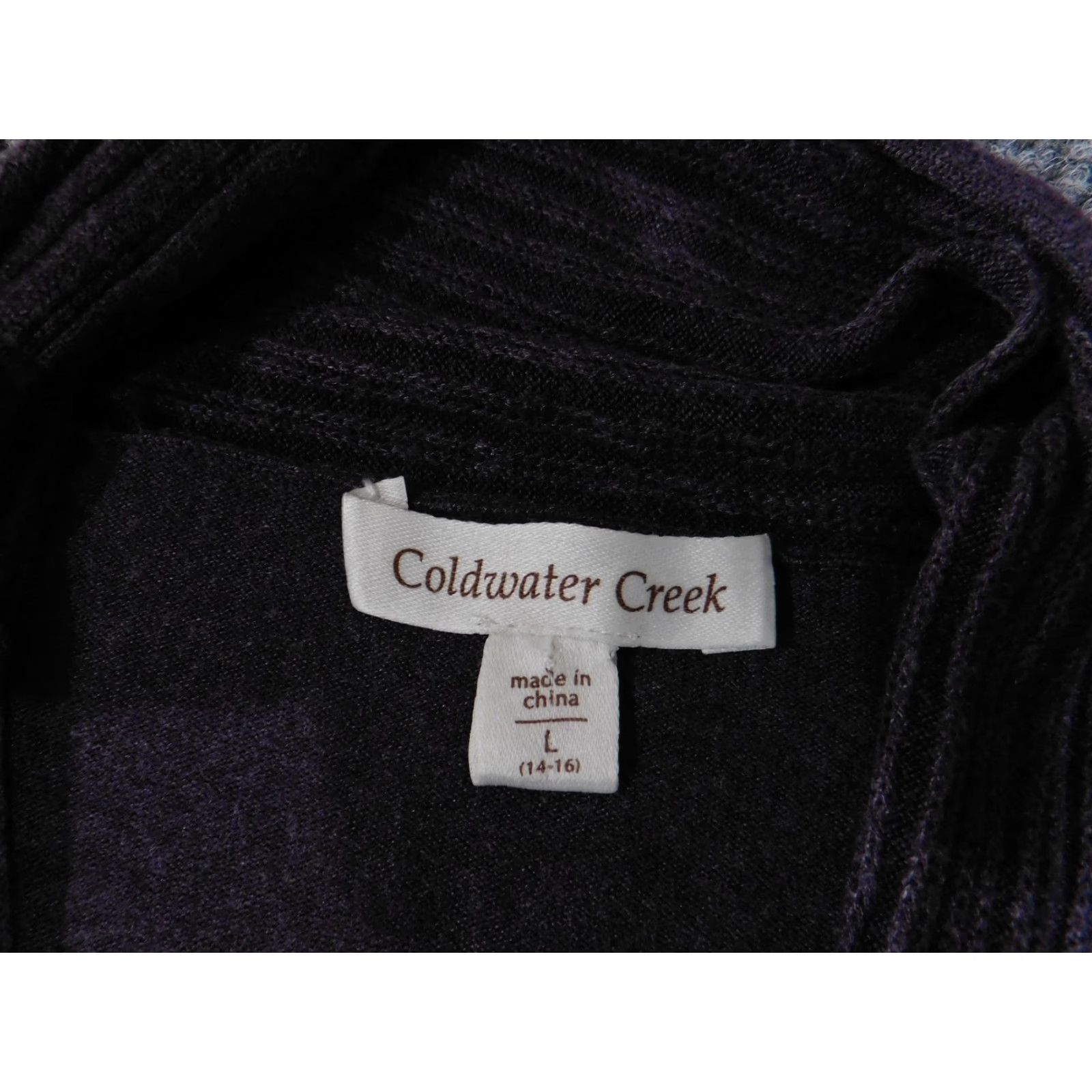 Coldwater Creek VINTAGE? (No) Coldwater Creek Cardigan Womens L Purple Open Front Draped Hem Knit Sweater Ladies Large Asymmetrical Hem Size L / US 10 / IT 46 - 6 Thumbnail