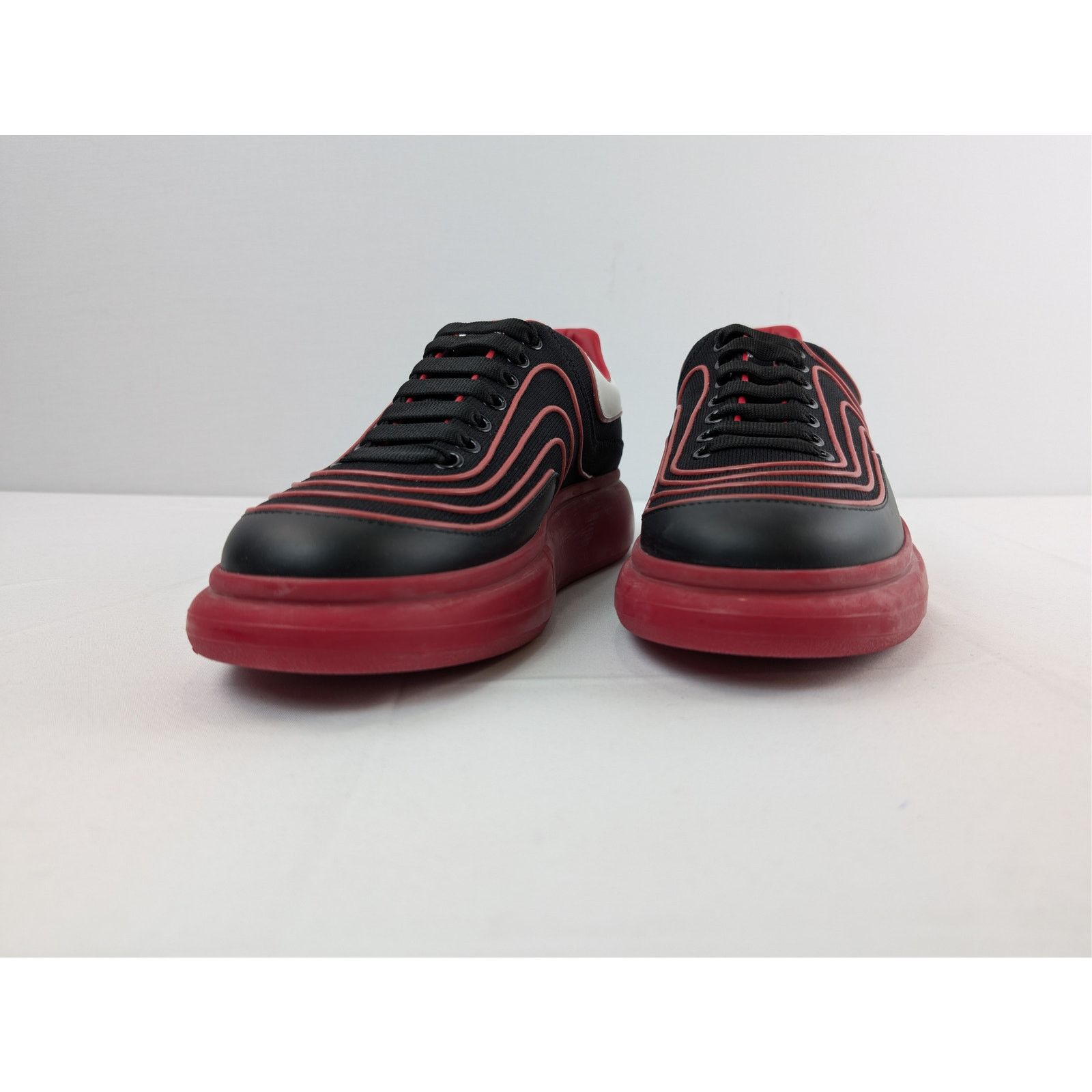 Alexander McQueen o1rshd1 Waves Knit Sneakers in Black/Red/White 43 Size US 10 / EU 43 - 7 Thumbnail
