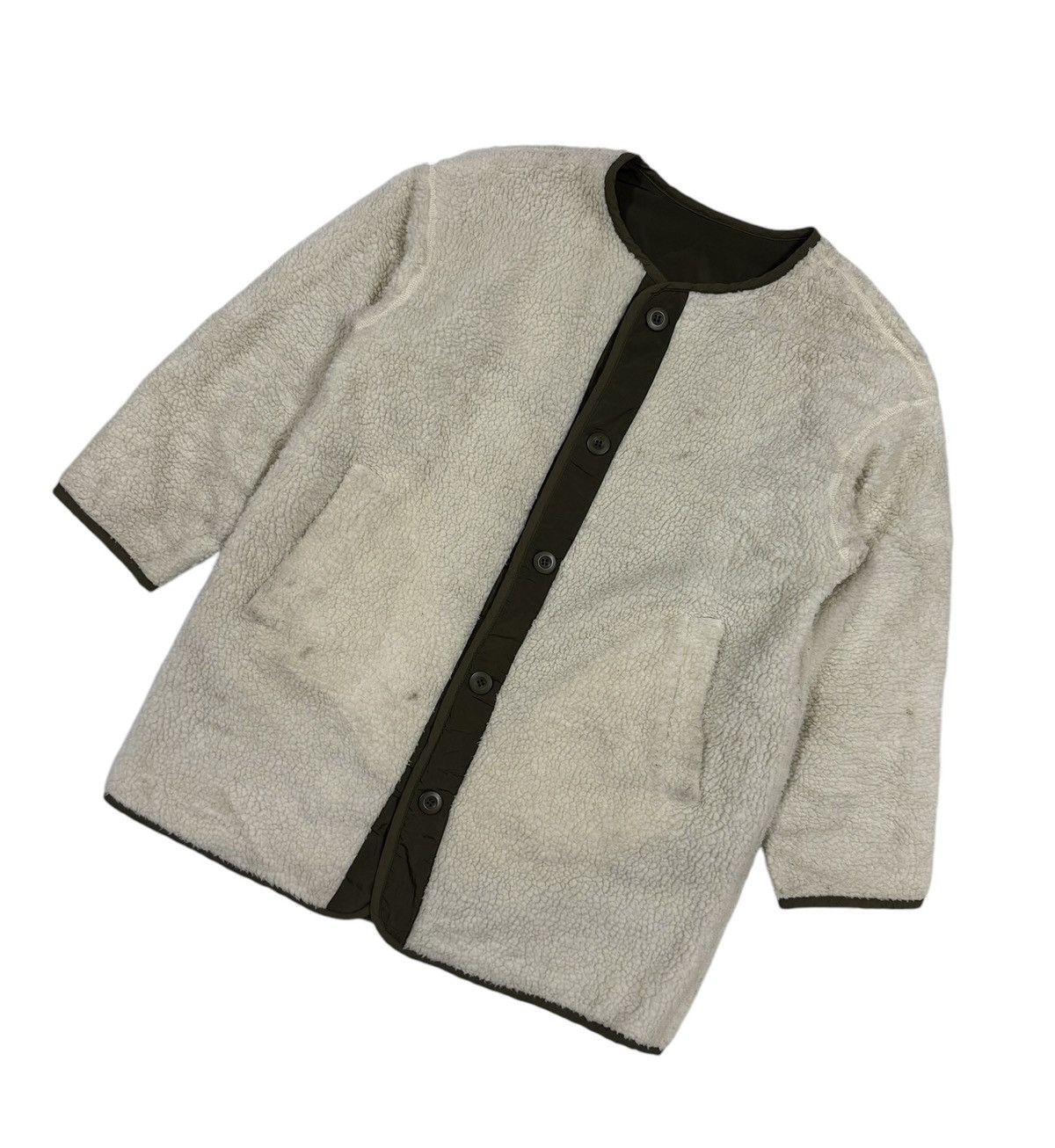 Beams Plus × Japanese Brand Vtg🔥Ray Beams Military Quilted Cardigan Reversible Sherpa Size US M / EU 48-50 / 2 - 21 Thumbnail