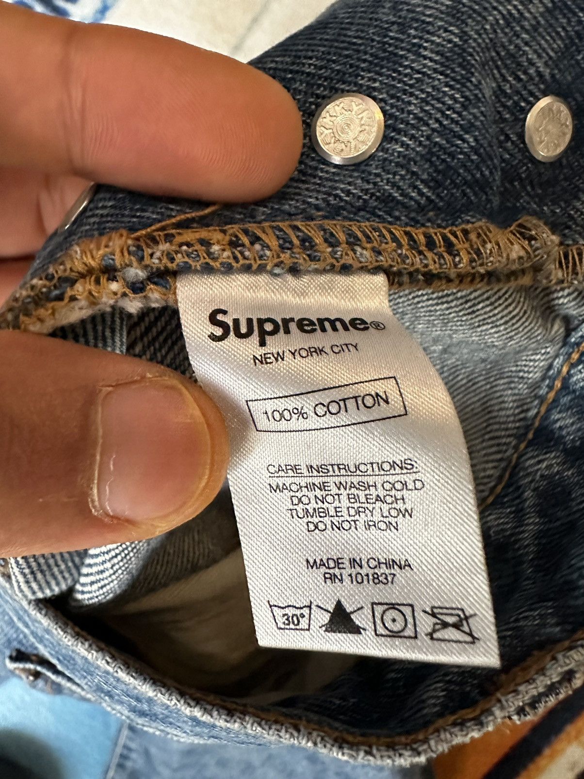 Supreme Supreme Checkered Denim Size US 33 - 3 Thumbnail