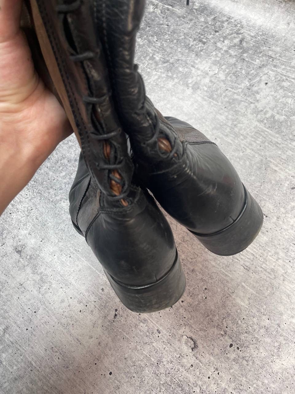 A.S.98 Vintage 00s AS98 Puma Style Lace High Knee Boxing Boots Y2K Size US 9 / IT 39 - 4 Thumbnail
