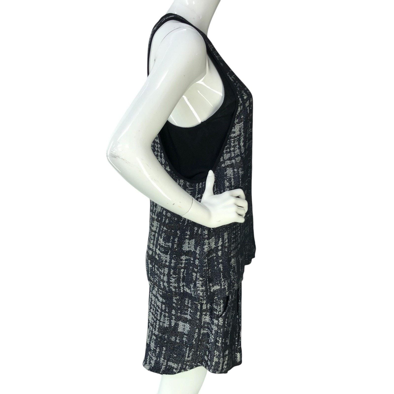 A.L.C. A.L.C. Skirt Set Tank Top L 10 Black White Sleeveless Linen Size 32" / US 10 / IT 46 - 9 Thumbnail