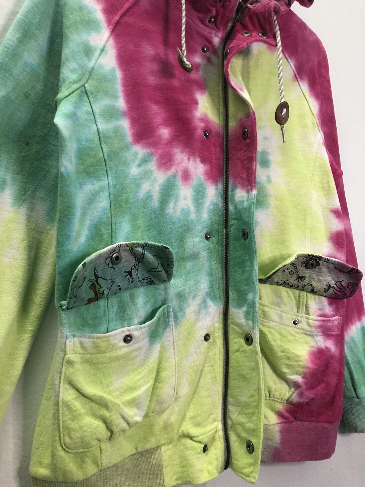 Japanese Brand × Vintage Vintage Titicaca Tie Dye Hoodie Zip Up Size US XS / EU 42 / 0 - 7 Thumbnail