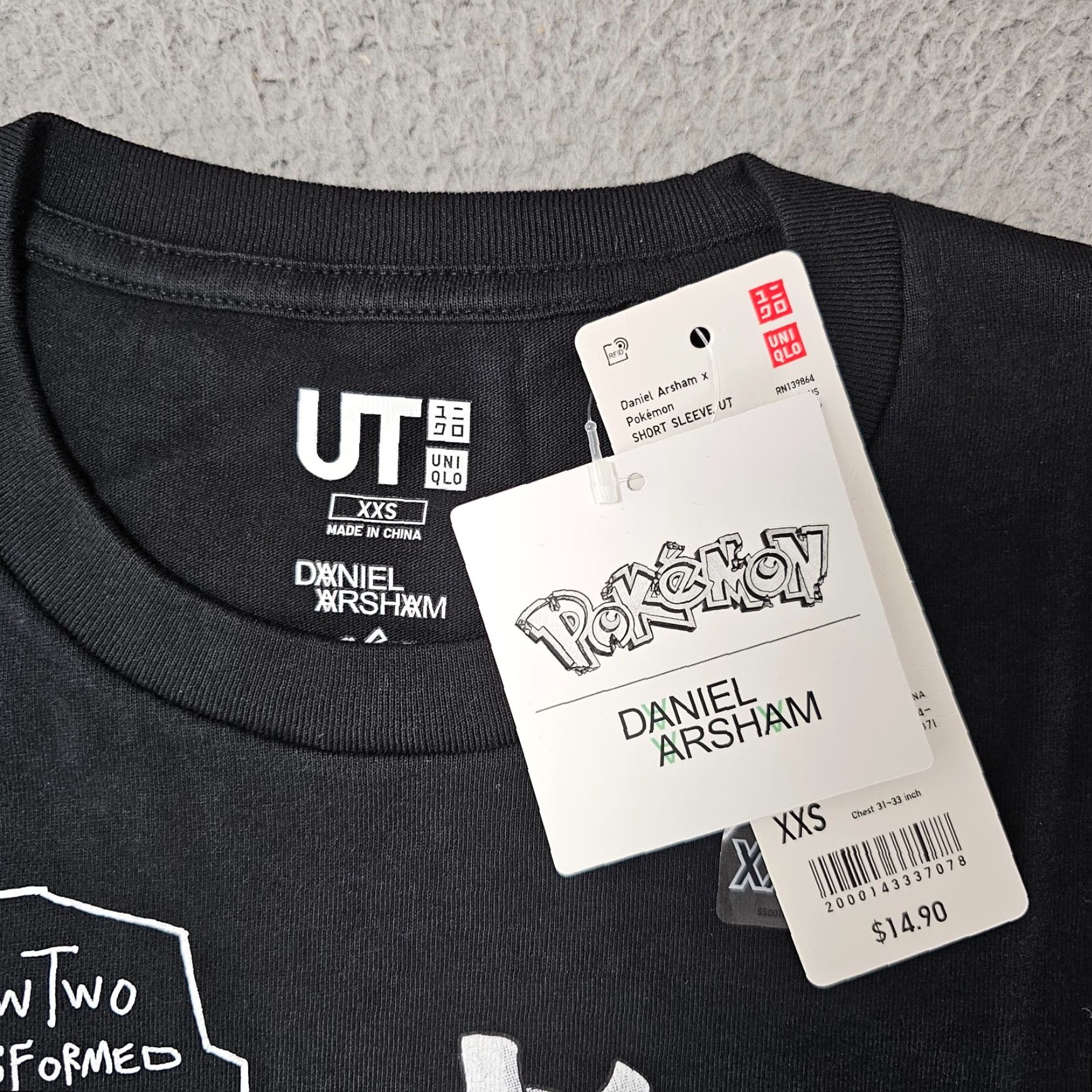 Uniqlo Uniqlo Daniel Arsham Crystal Mewtwo 3020 Pokemon Graphic UT Shirt Adult XXS Black Cotton Logo Short Sleeve Crew Neck Men T-Shirt Anime 90s? Size US XXS / EU 40 - 3 Thumbnail