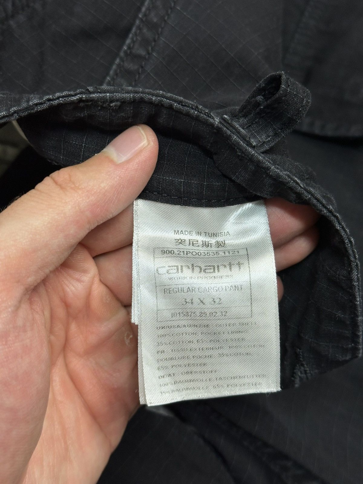 Carhartt Vintage Carhartt WIP Cargo Pants Ripstop Work Black Y2K Size US 34 / EU 50 - 9 Thumbnail