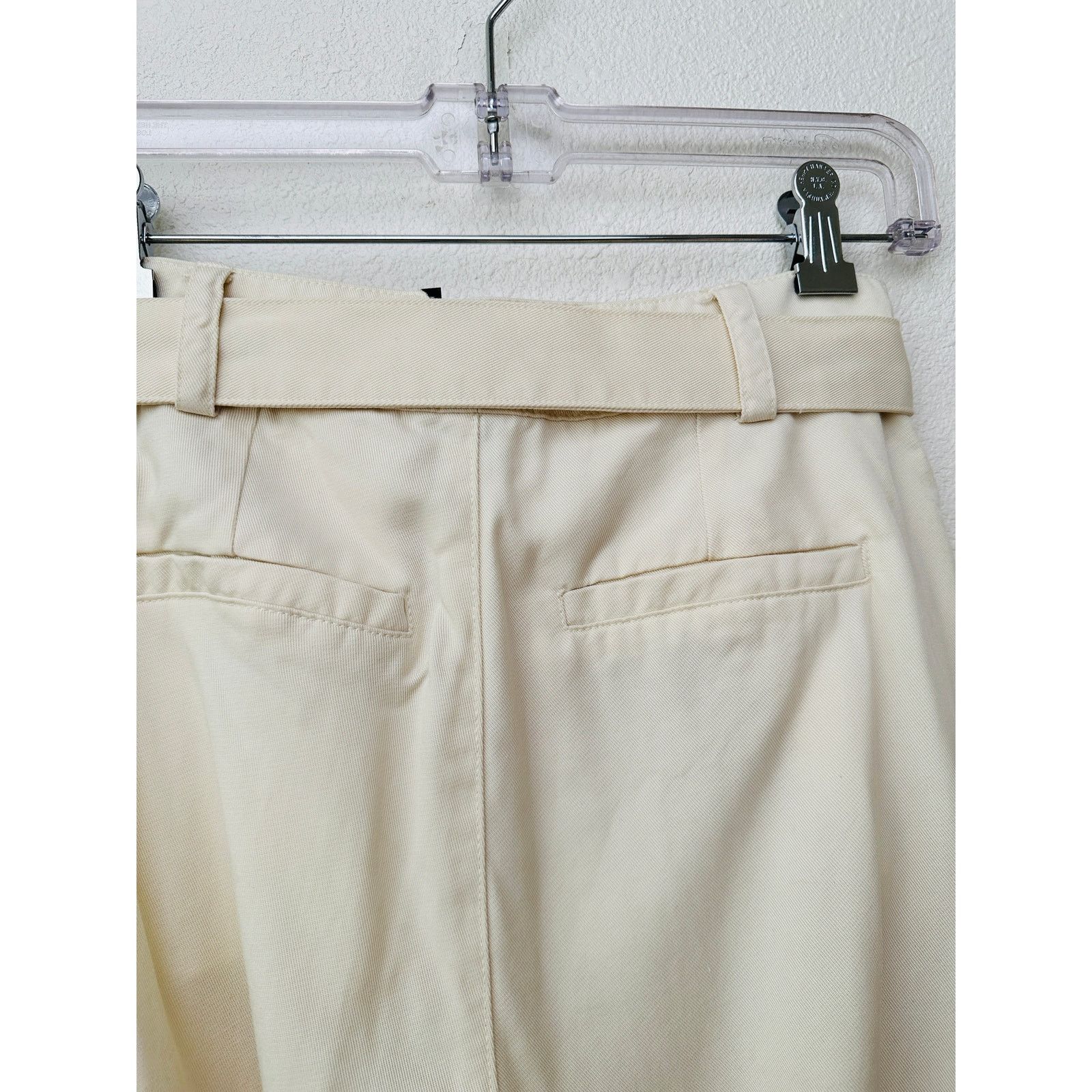 Paige PAIGE Birch Cream Wide Leg Pleated Pants w/ Belt Women US 0 Size 25" / US 0 / IT 36 - 5 Thumbnail