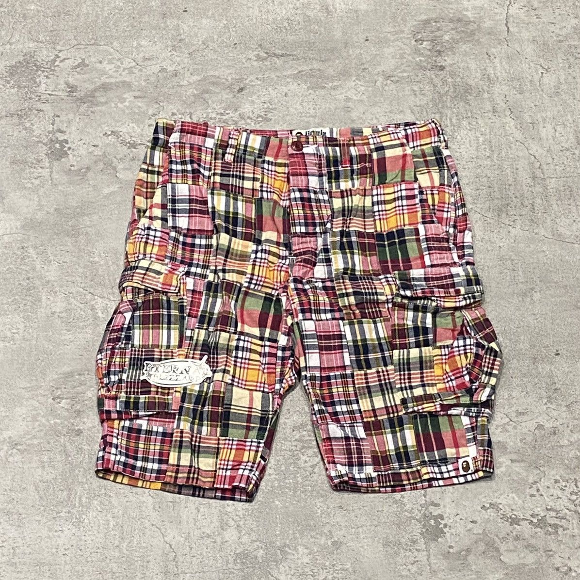 Bape Bape Patchwork Shorts Cargo Multi Color Size US 35 - 1 Thumbnail