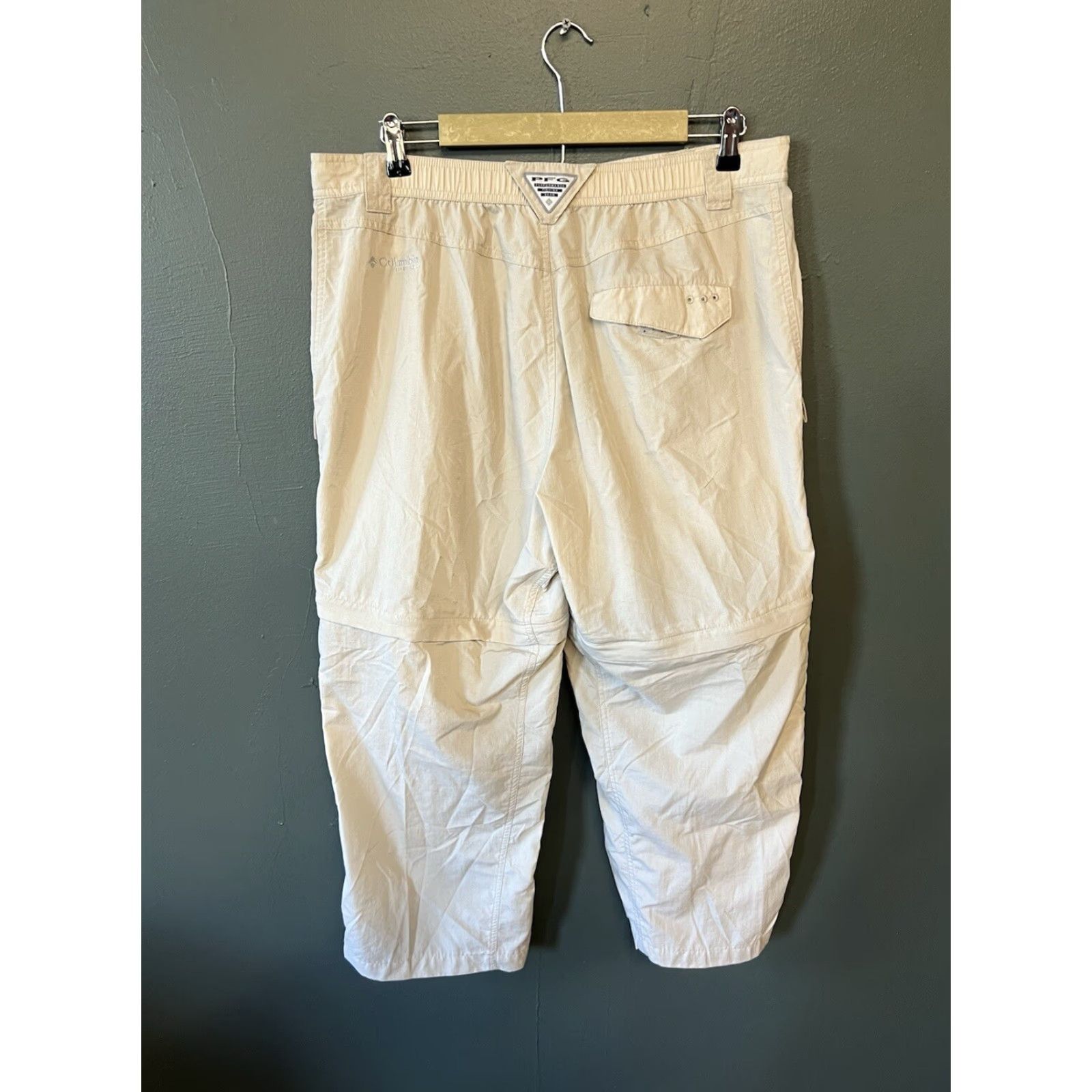 Vintage Columbia PFG Mens Khaki Outdoor Hiking Convertible Pants Large 32L Size US 33 - 2 Thumbnail